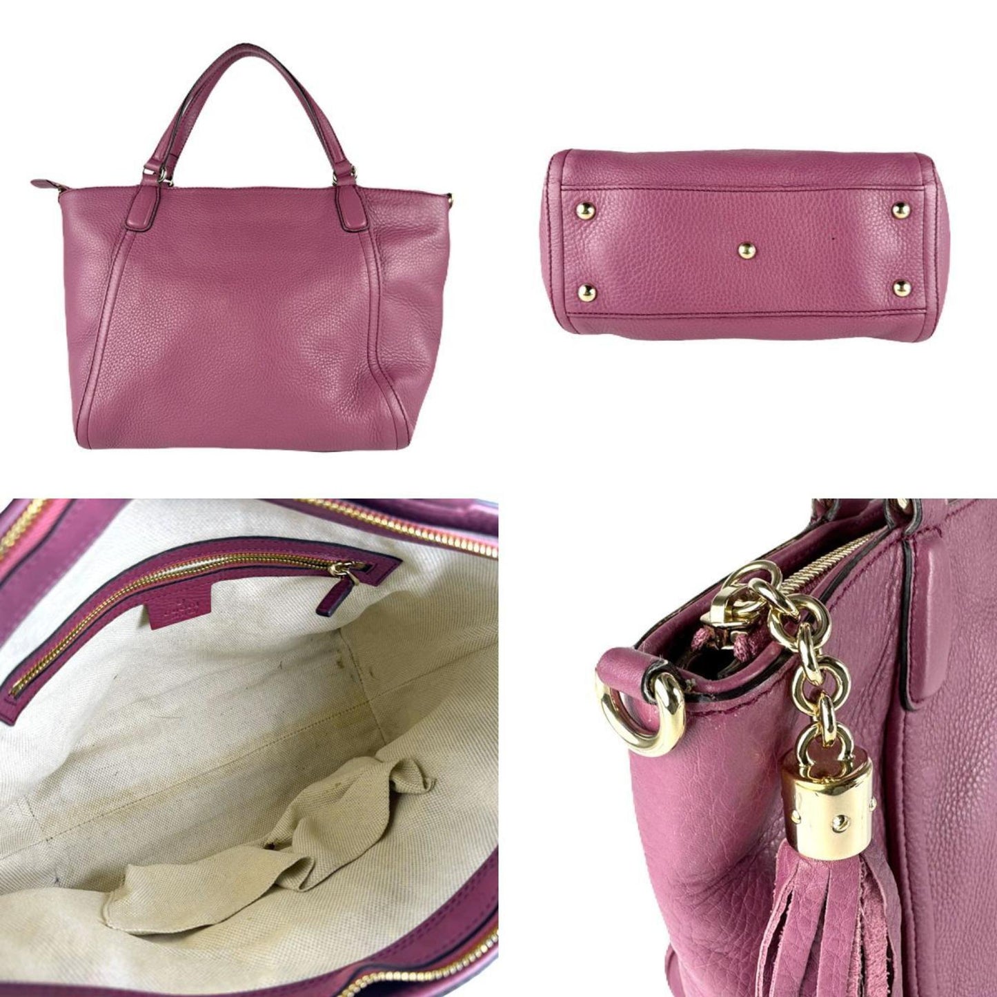 Gucci Purple Leather Handbag Shoulder Bag ( )