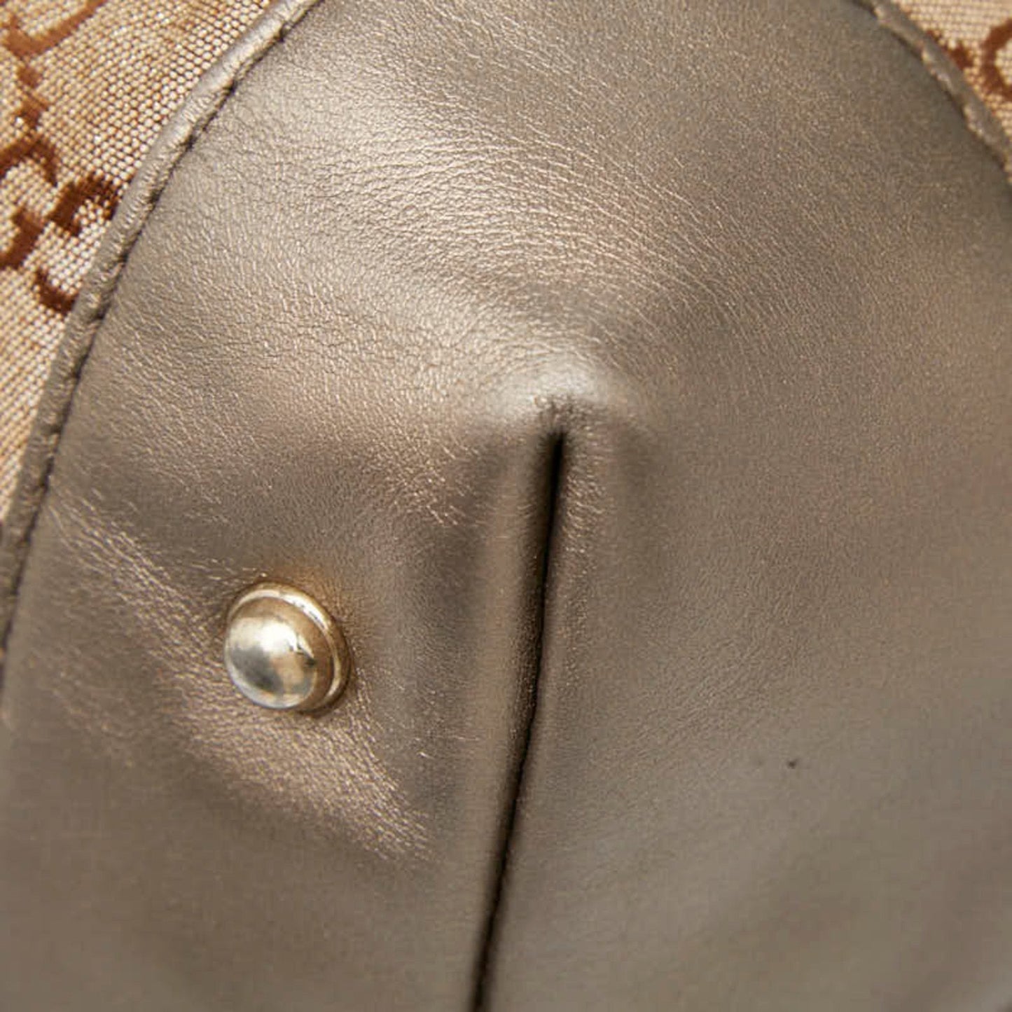 Gucci Brown Canvas Leather Shoulder Bag ( )