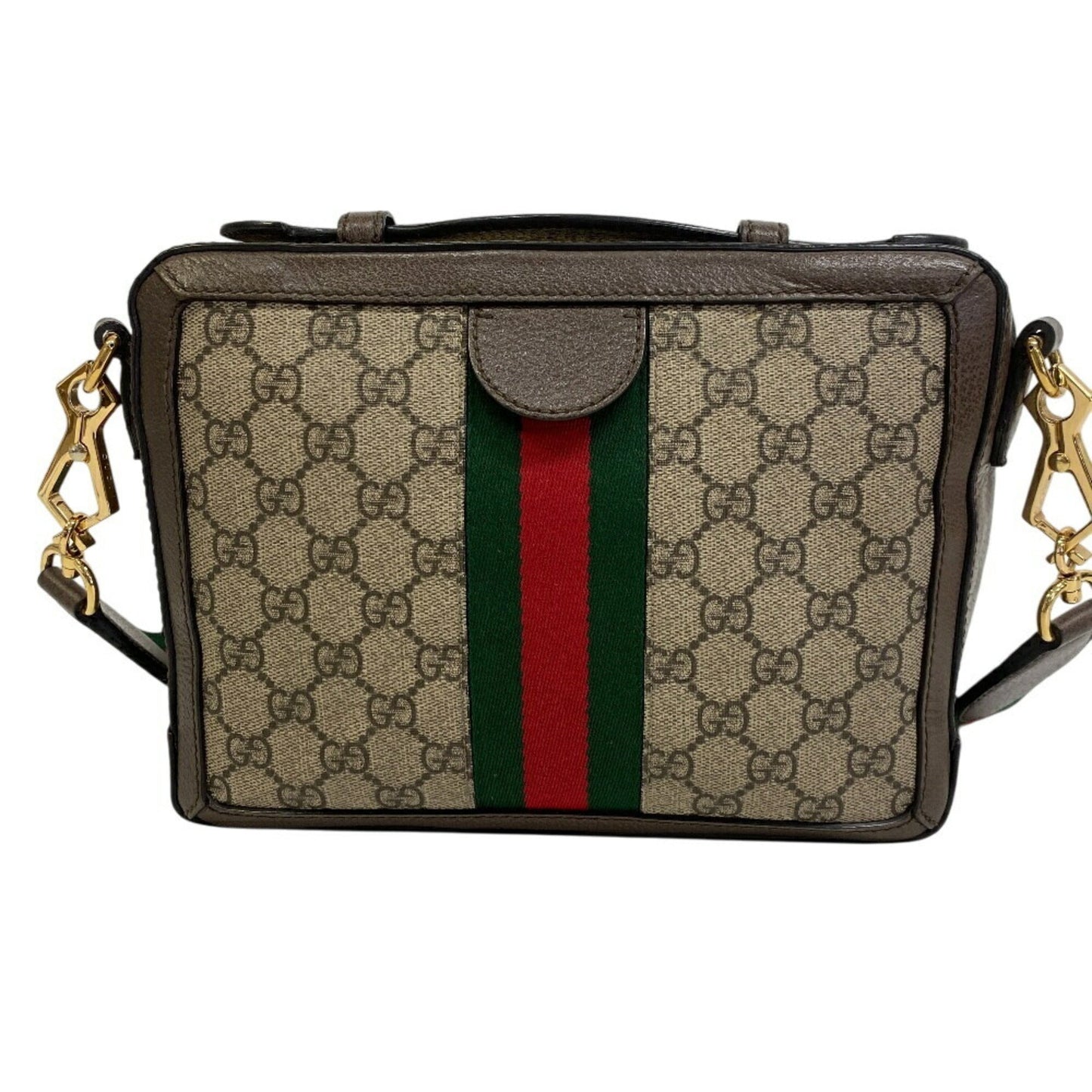 Gucci Brown Pvc Coated Canvas Shoulder Bag ( )