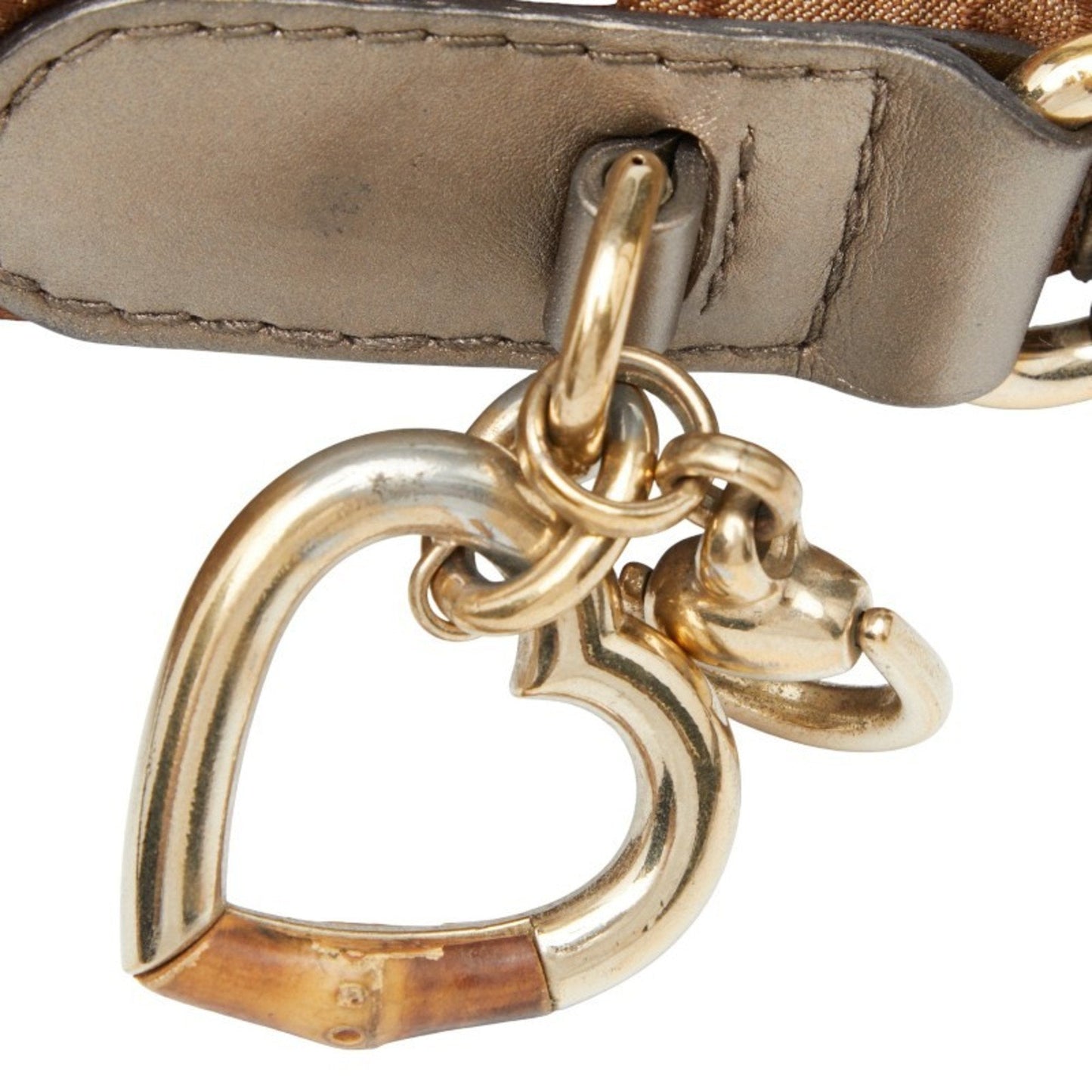Gucci Brown Canvas Leather Shoulder Bag ( )