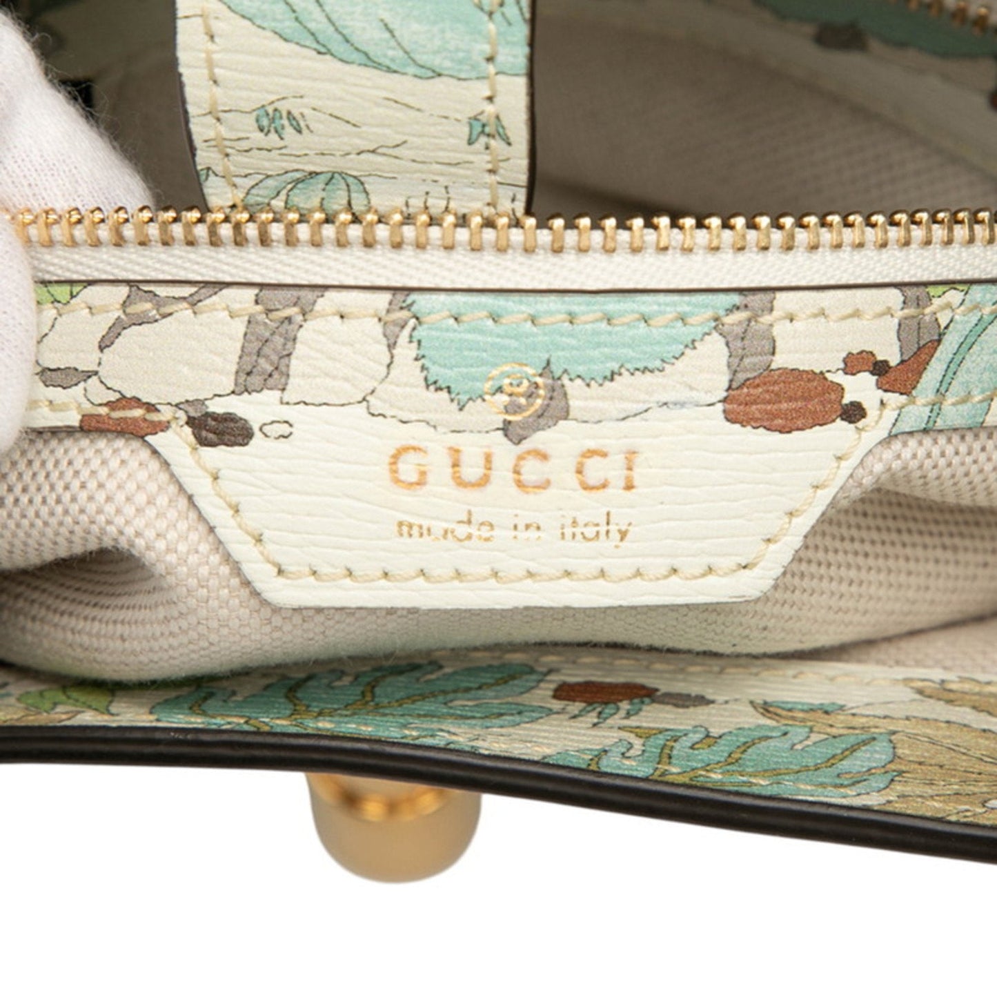 Gucci Multi-Color White Leather Handbag Shoulder Bag ( )