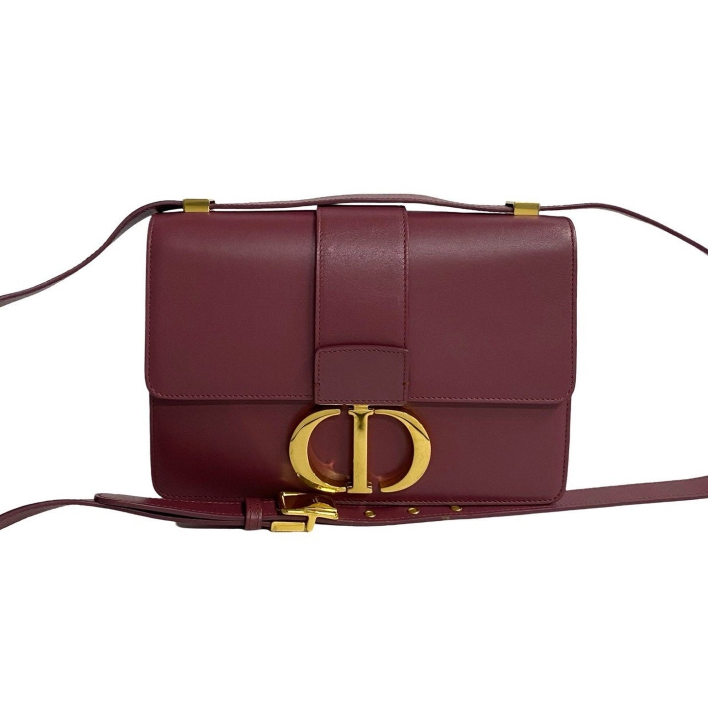Christian Dior Pink Gold Purple Wine Leather Pochette Shoulder Bag ()