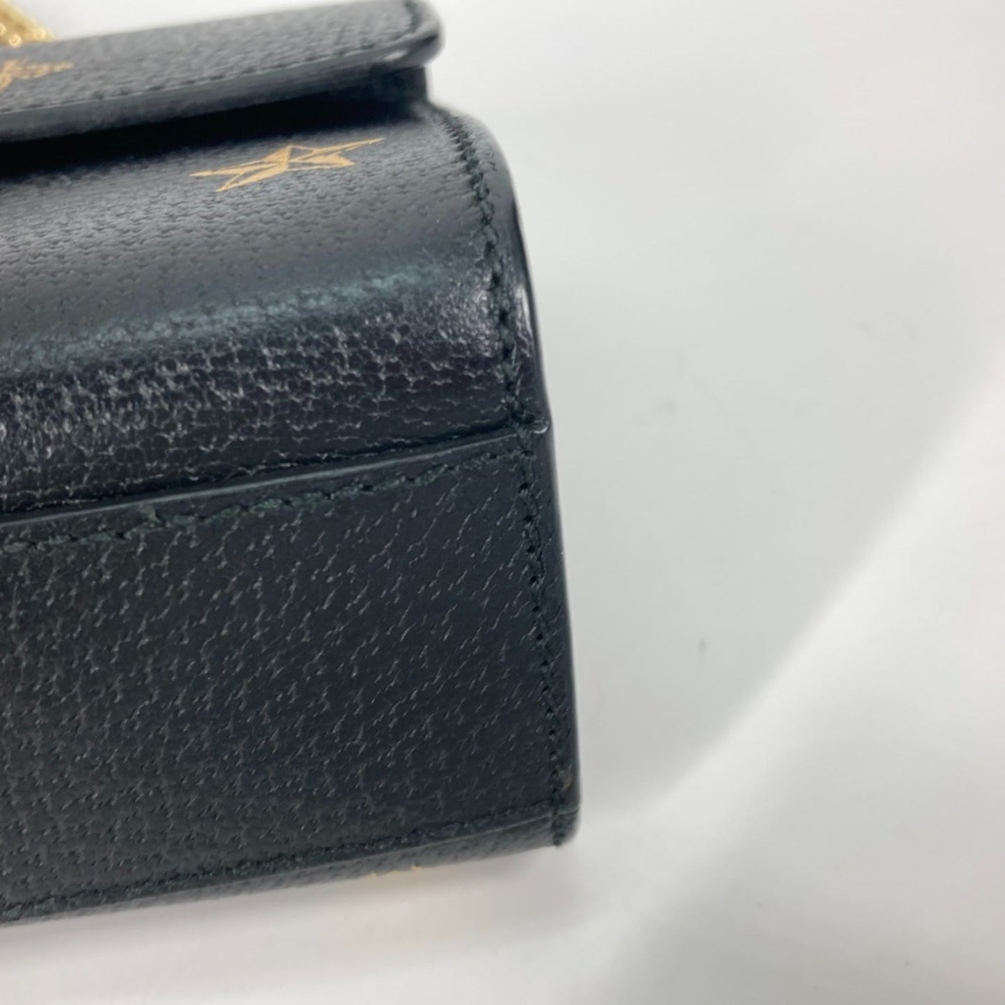 Gucci Black Gold Leather Pochette Shoulder Bag ( )
