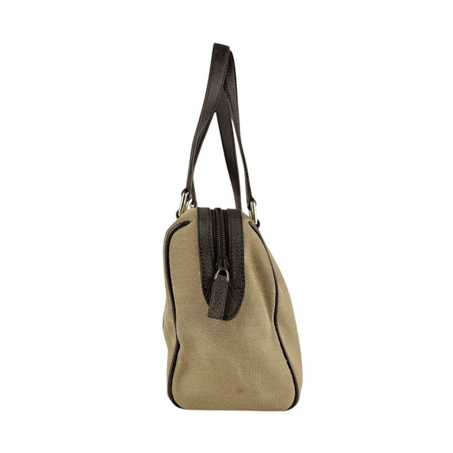 Gucci Brown Canvas Leather Handbag ( )