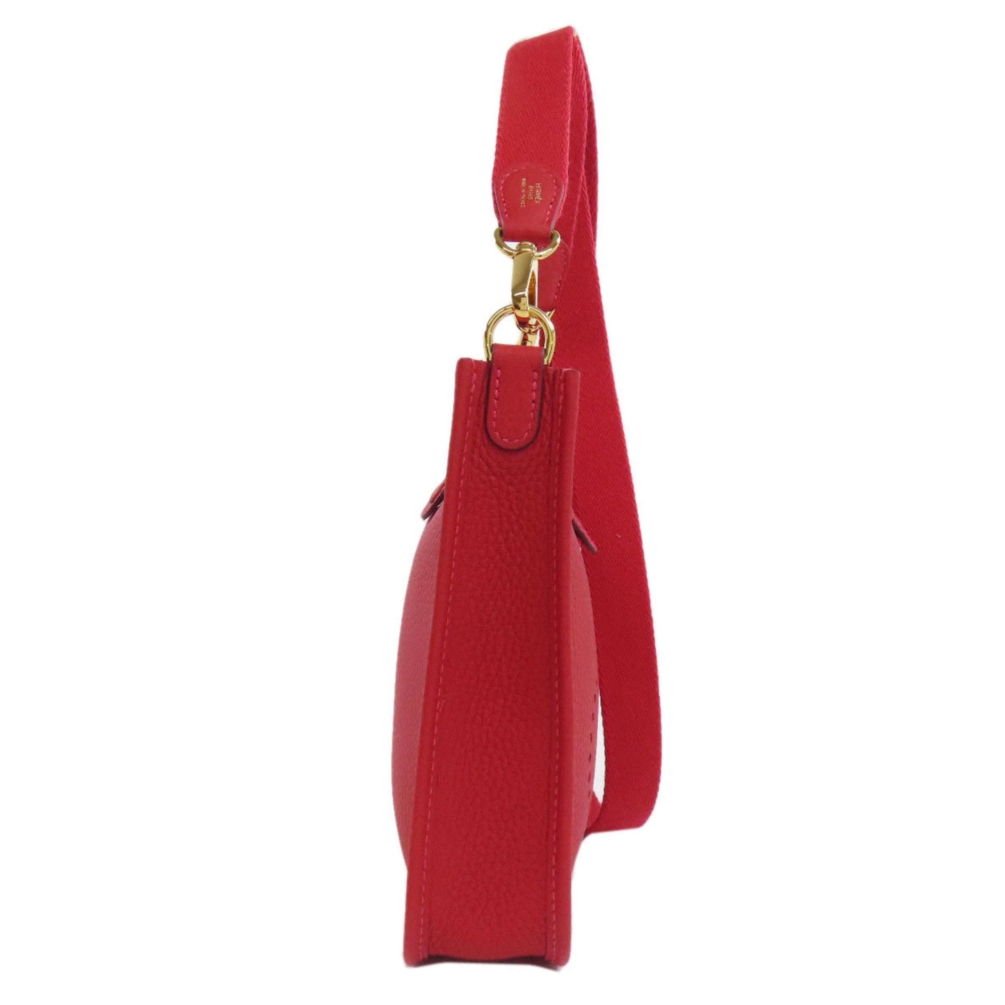 Hermes Red Color Taurillon Clemence Leather Shoulder Bag ( )