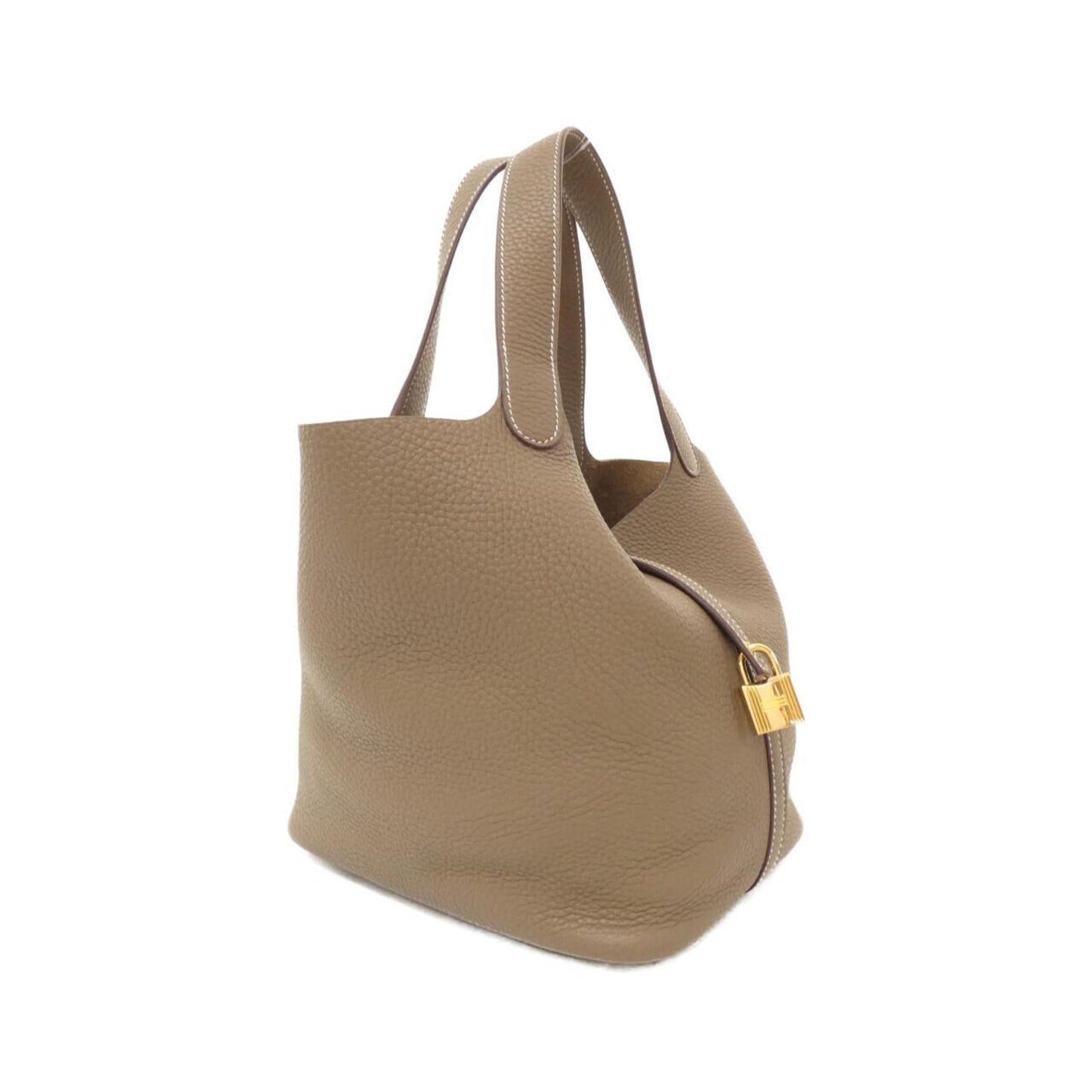 Hermes Etoupe Gray Taurillon Clemence Leather Handbag ( )