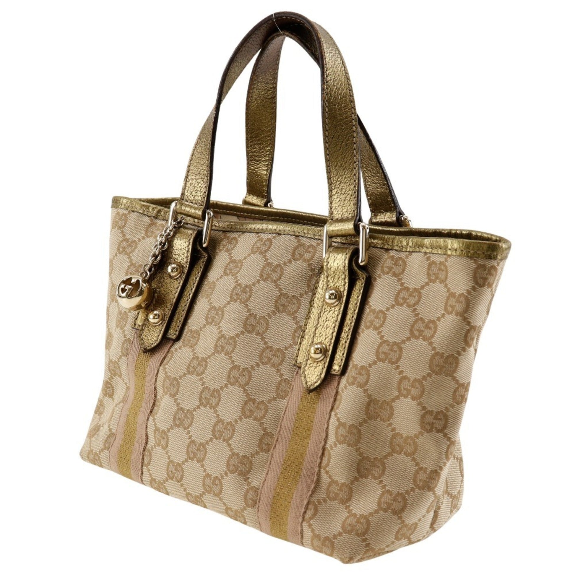 Gucci Leather Canvas Handbag