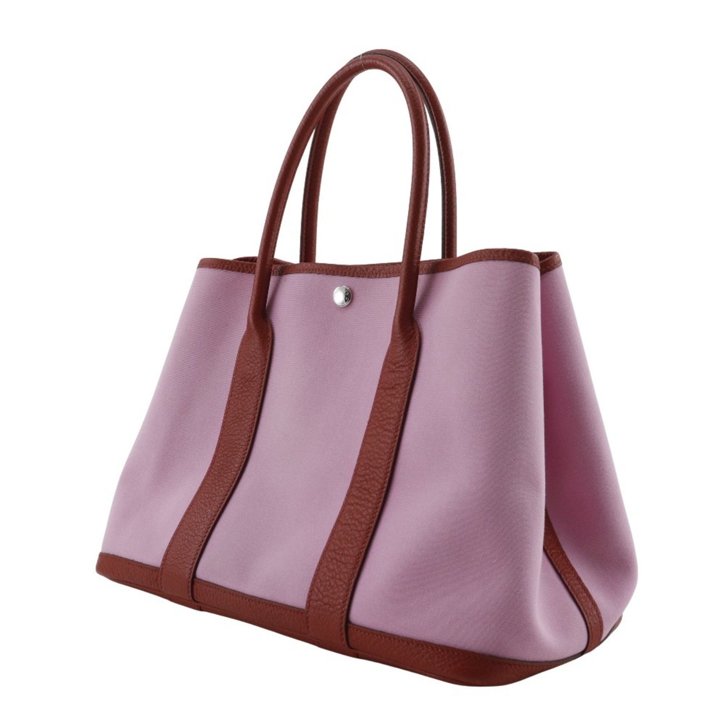 Hermes Pink Red Color Toile Officier Tote Bag ( )