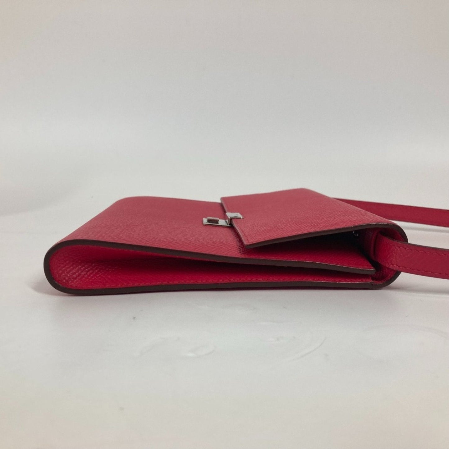 Hermes Pink Epsom Leather Pochette Shoulder Bag ( )