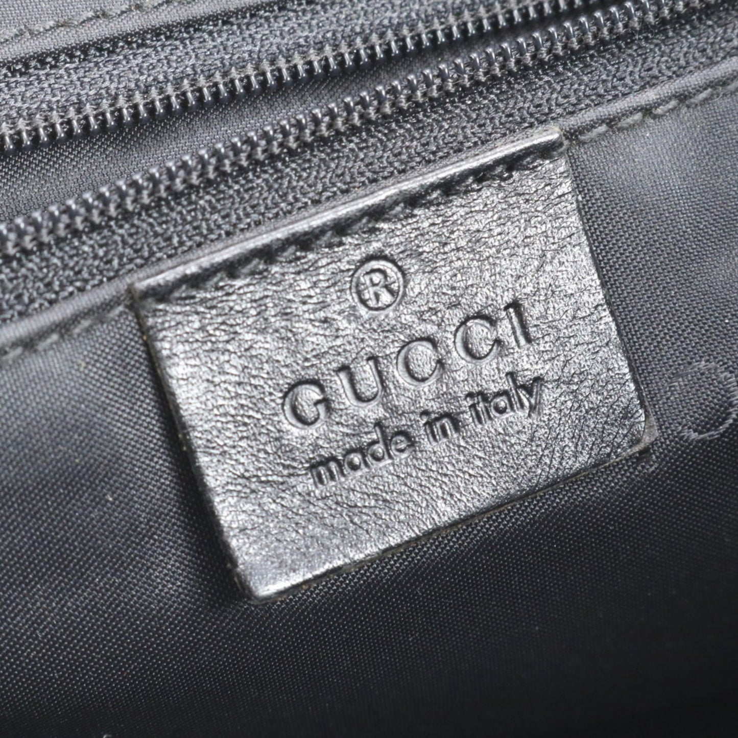Gucci Black Leather Canvas Tote Bag ( )