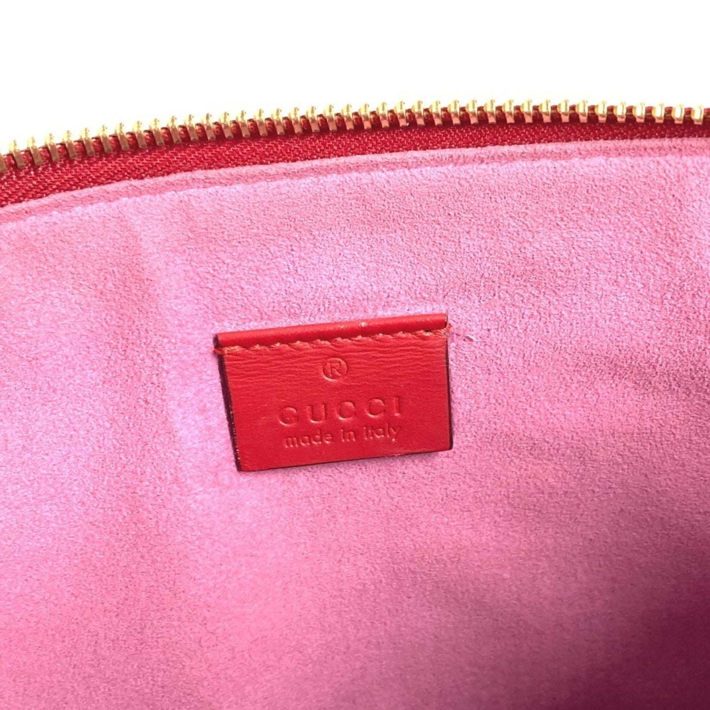 Gucci Beige Red Color Gg Supreme Clutch Bag ( )