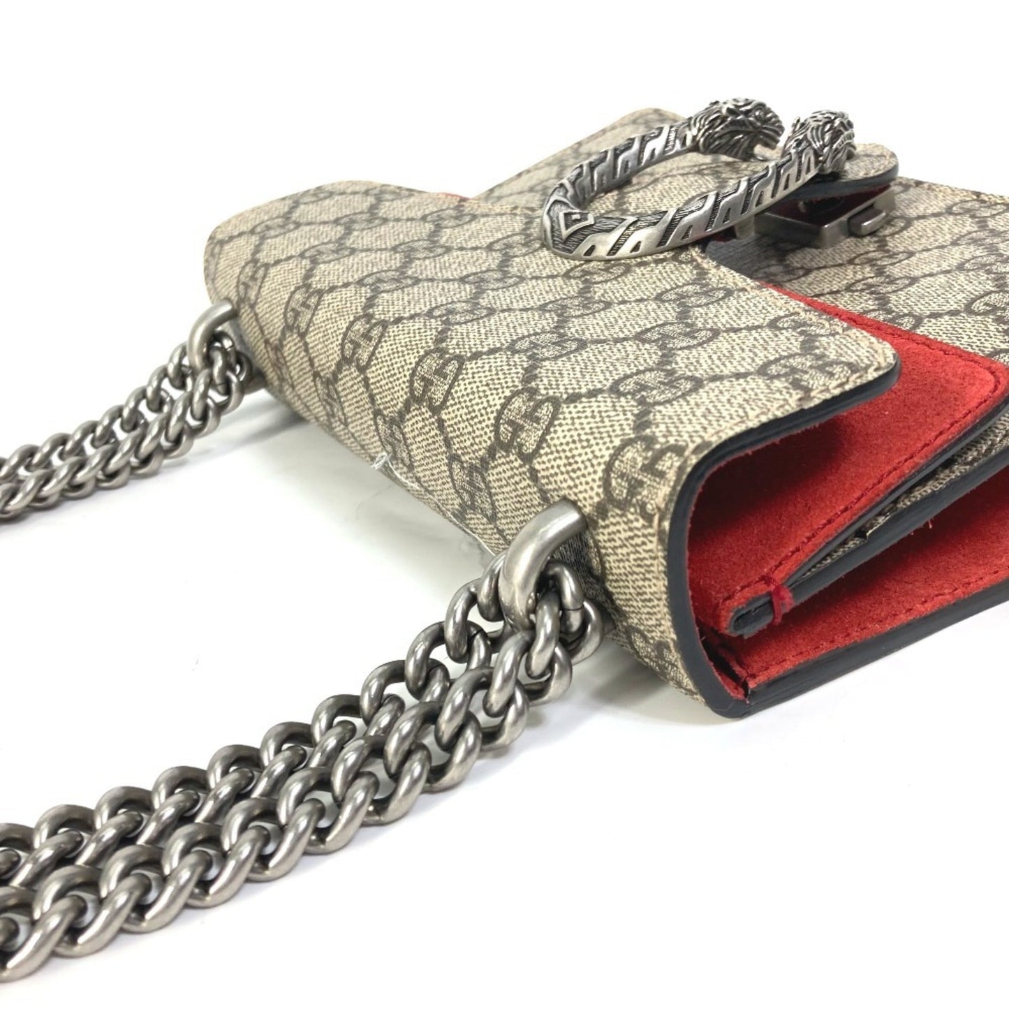 Gucci Beige Red Color Gg Supreme Shoulder Bag ( )
