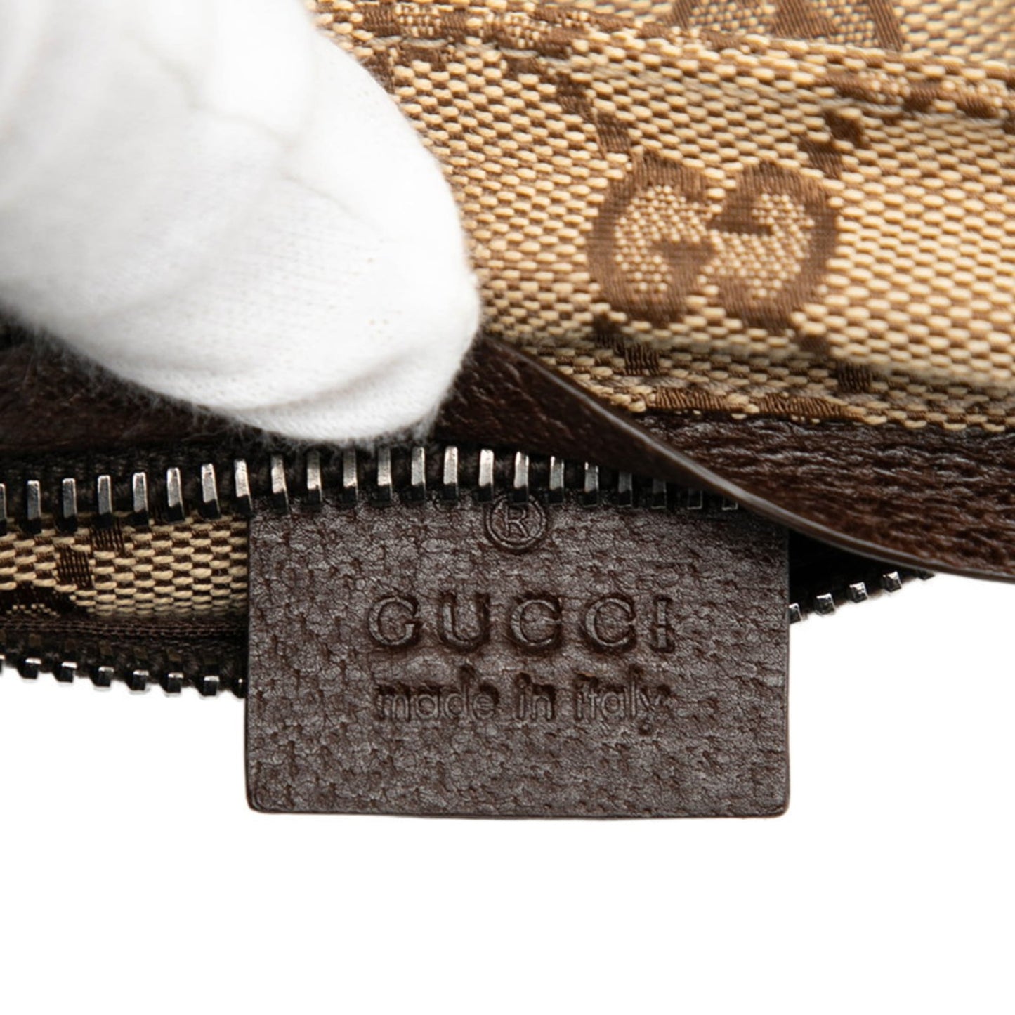 Gucci Beige Brown Canvas Leather Sling Bag ( )