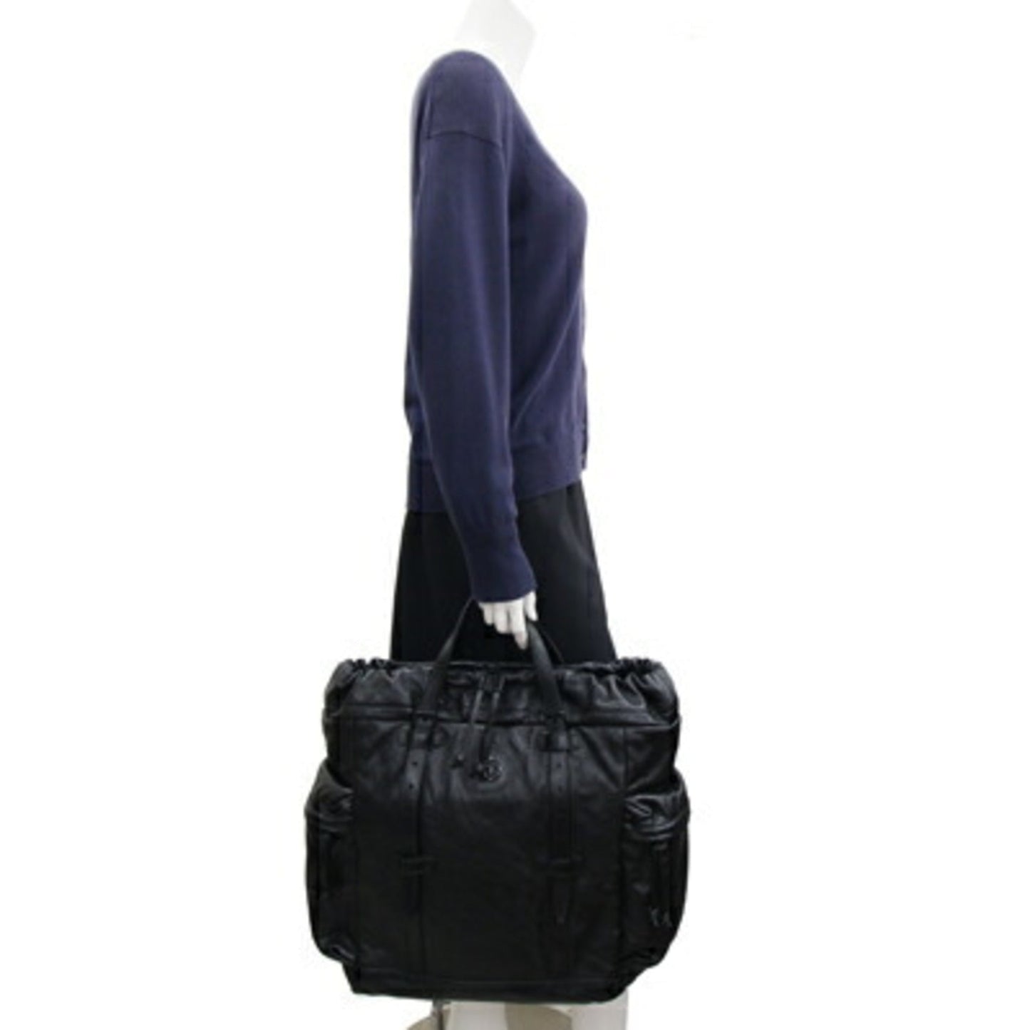 Gucci Black Leather Tote Bag ( )