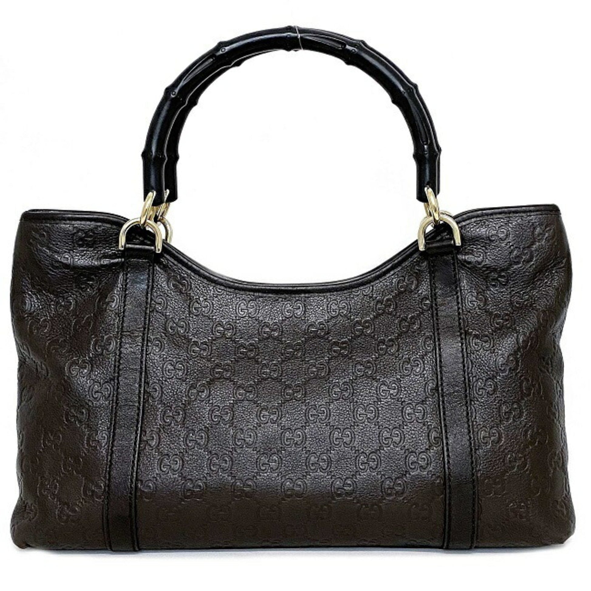 Gucci Bamboo Black Leather Tote Style 4