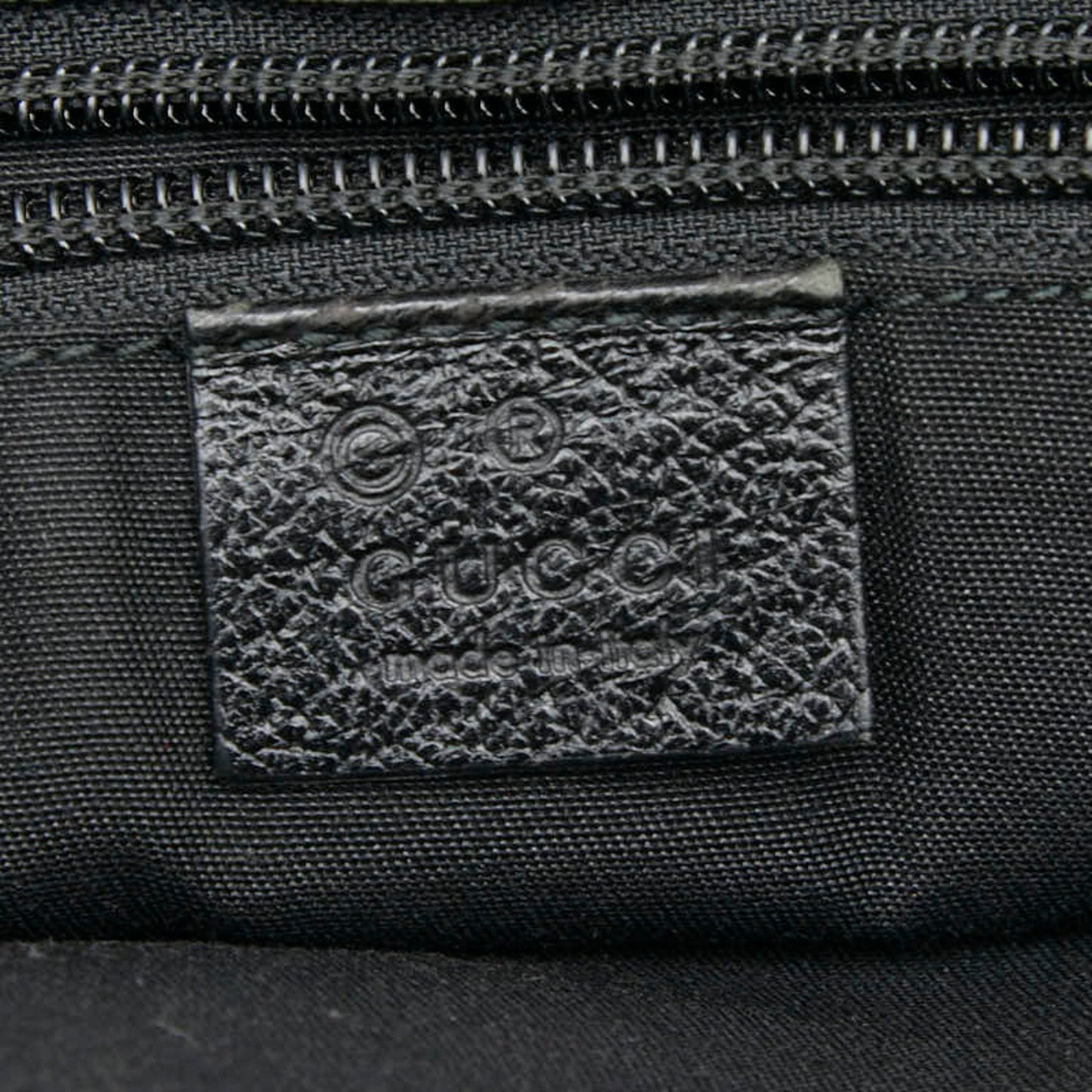Gucci Black Canvas Leather Shoulder Bag Tote Bag ( )