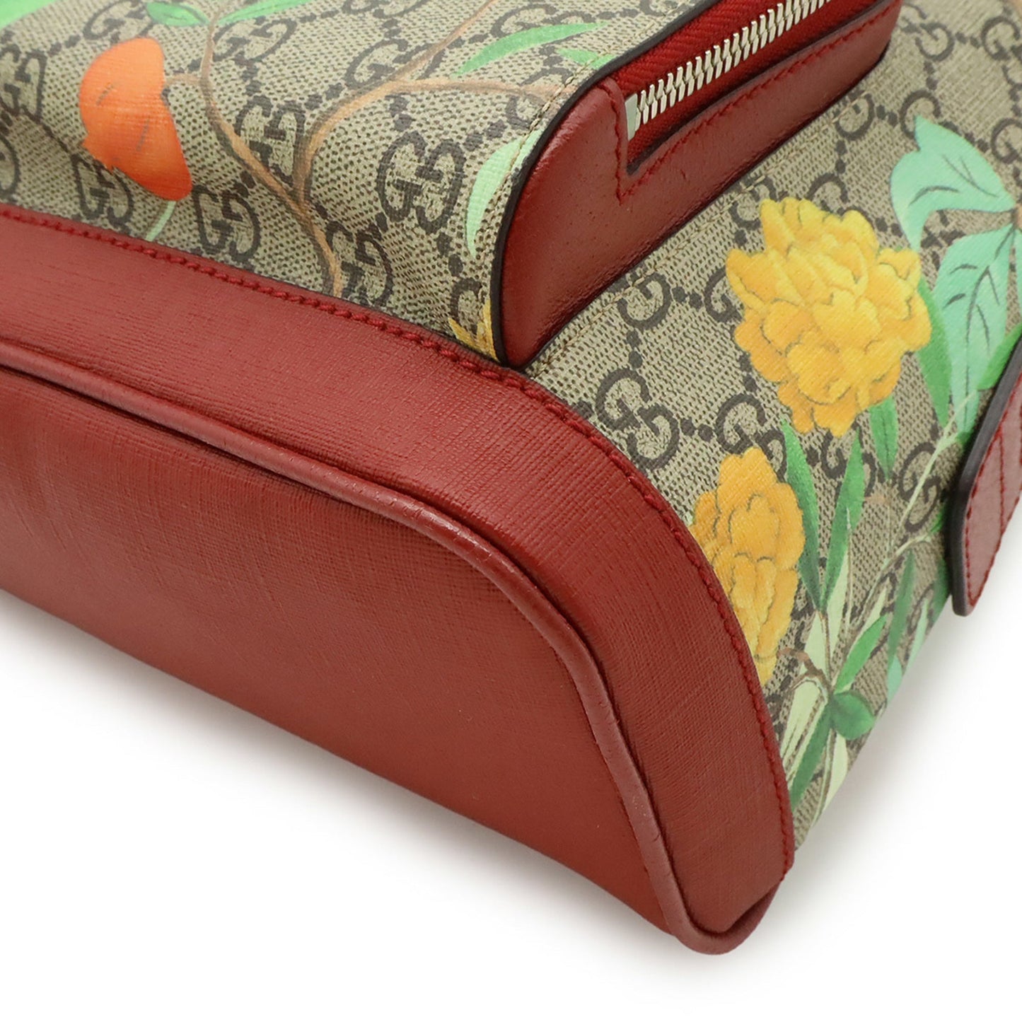 Gucci Beige Multi-Color Red Color Gg Supreme Leather Backpack ( )