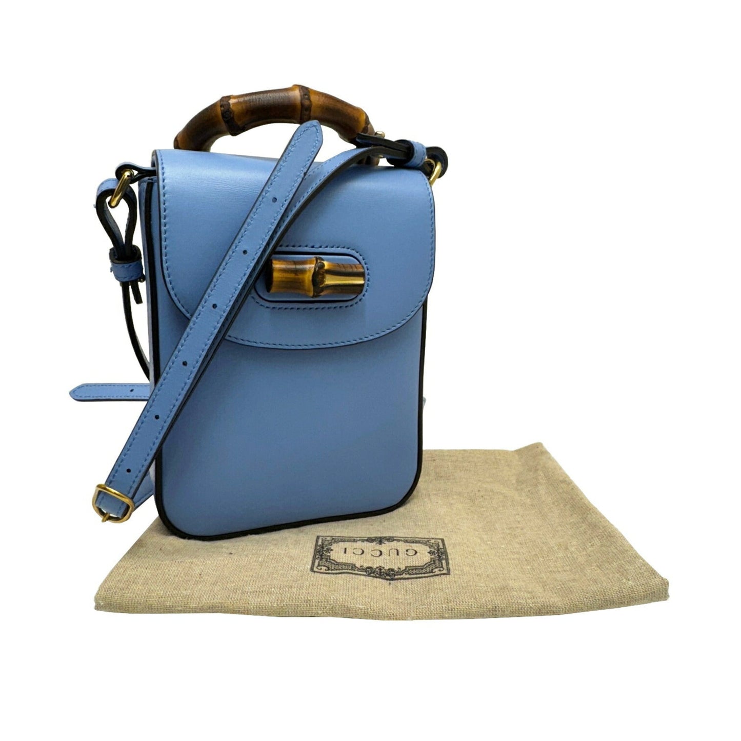 Gucci Light Blue Leather Handbag Shoulder Bag ( )