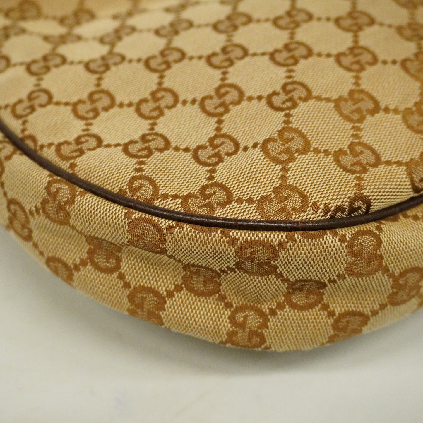 GUCCI Auth  Sherry Line Shoulder Bag 122790 Women's GG Canvas,Leather Beige,Brown