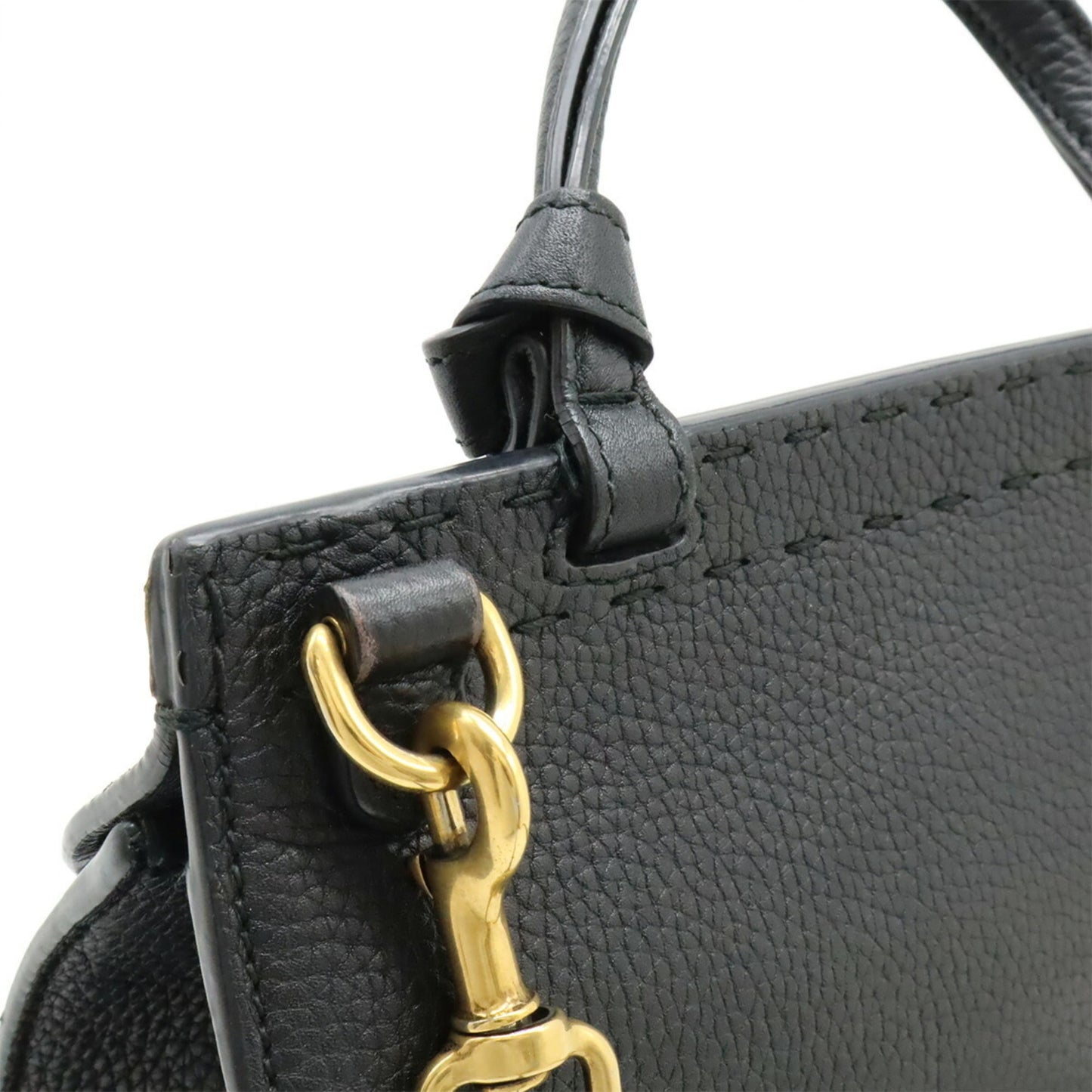 Gucci Black Leather Handbag Shoulder Bag ( )