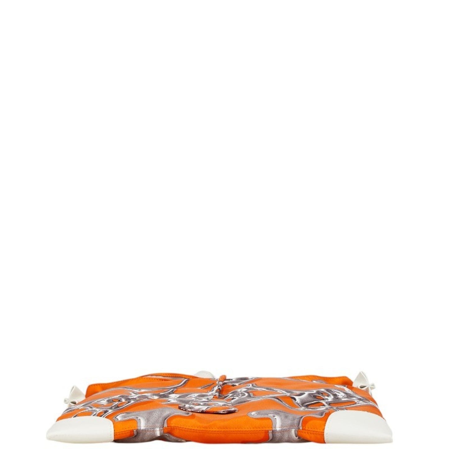 Hermes Orange Silk Leather Pouch Shoulder Bag ( )