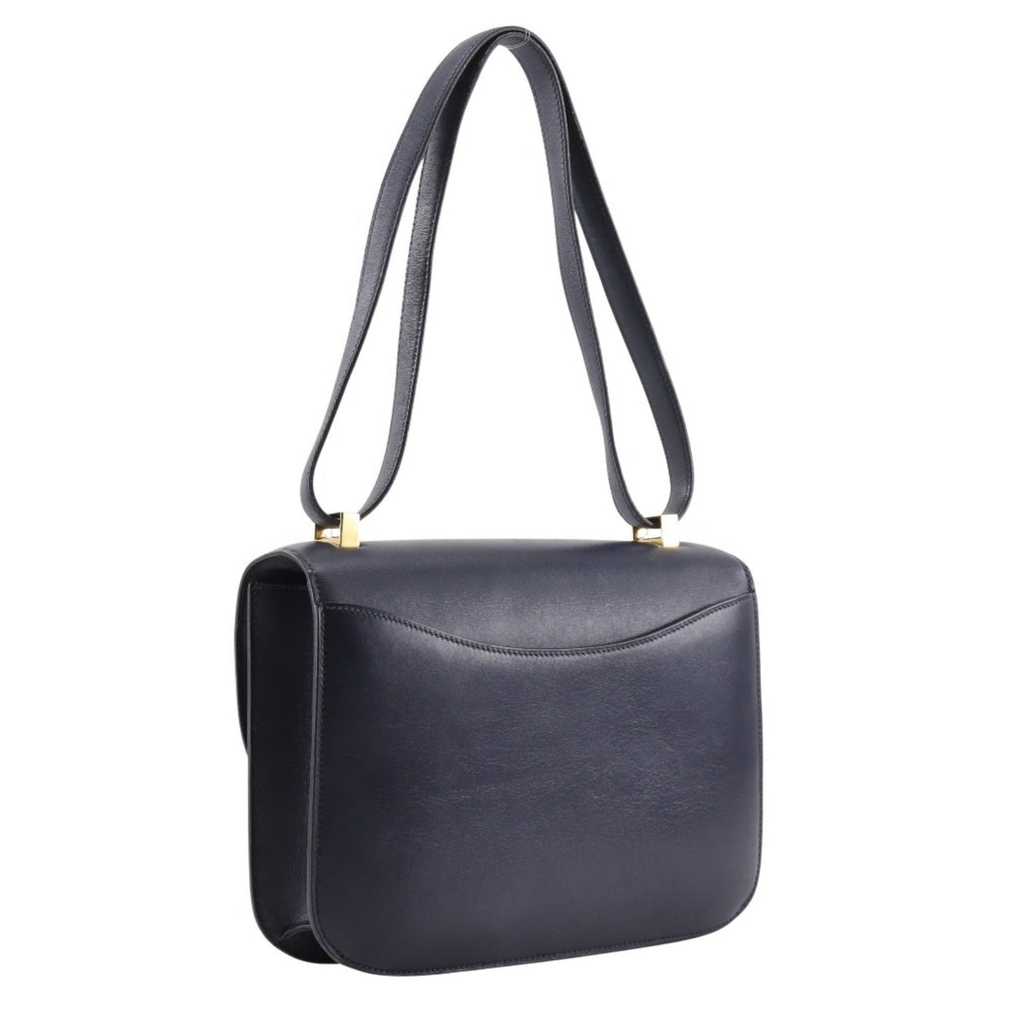 Hermes Navy Box Calf Leather Shoulder Bag ( )