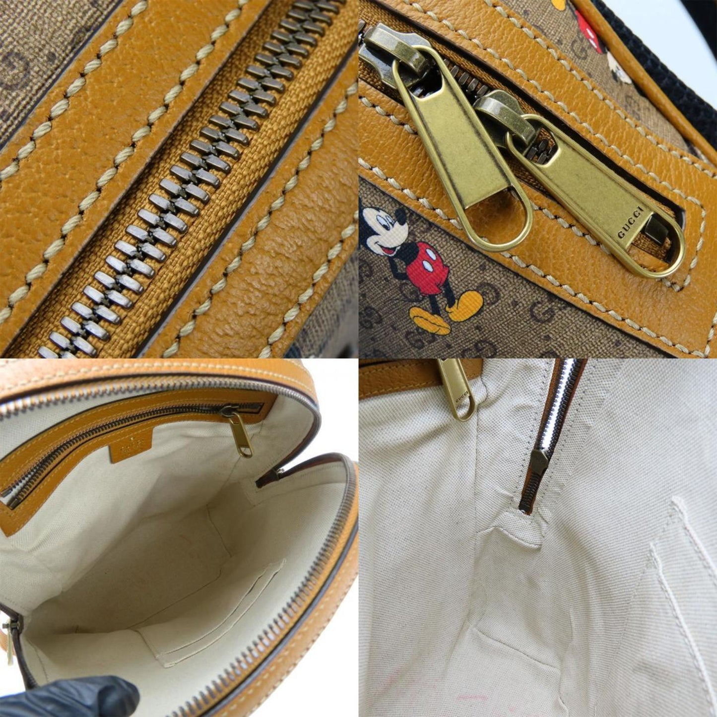 Gucci Brown Camel Gg Supreme Backpack ( )