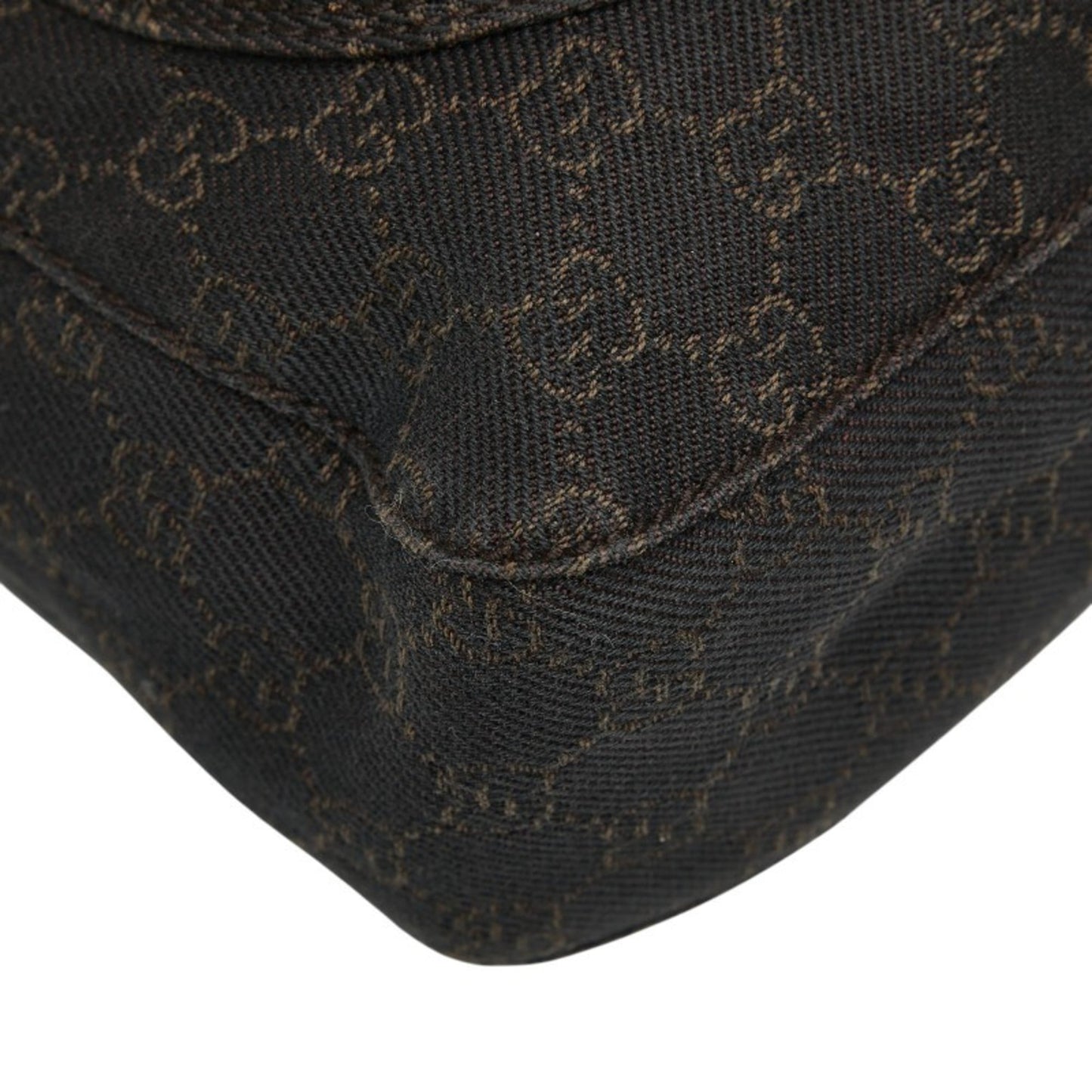 Gucci Brown Canvas Leather Shoulder Bag ( )