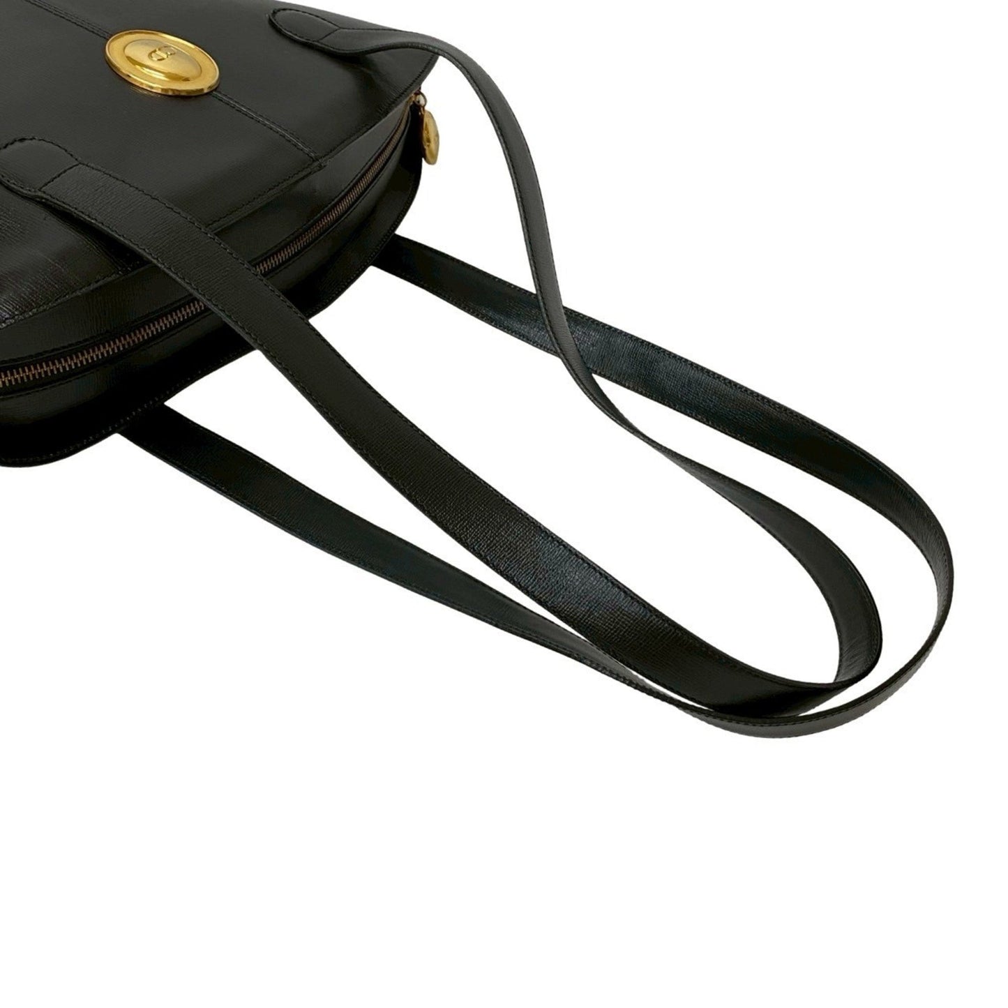 Christian Dior Black Leather Shoulder Bag Tote Bag ()