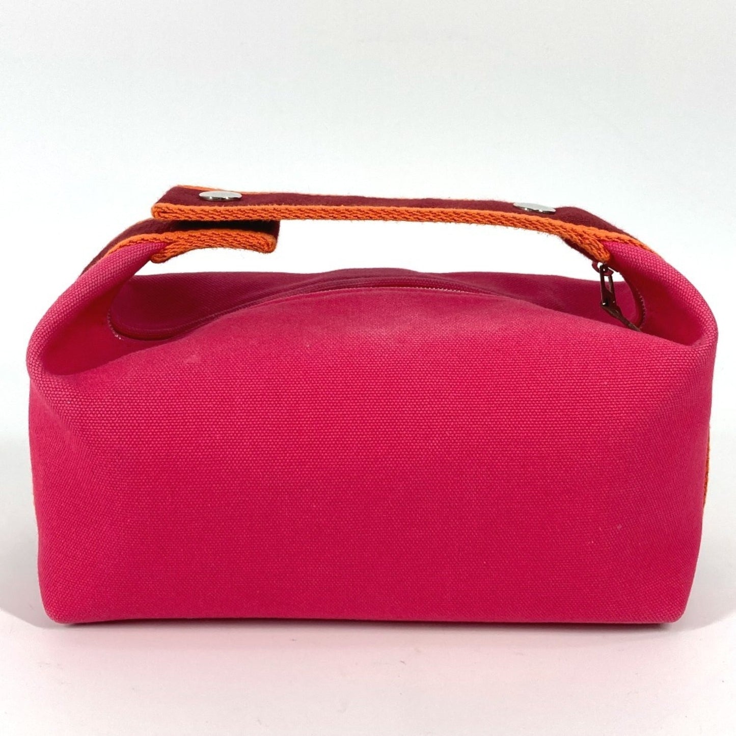 Hermes Pink Canvas Handbag Vanity Bag ( )