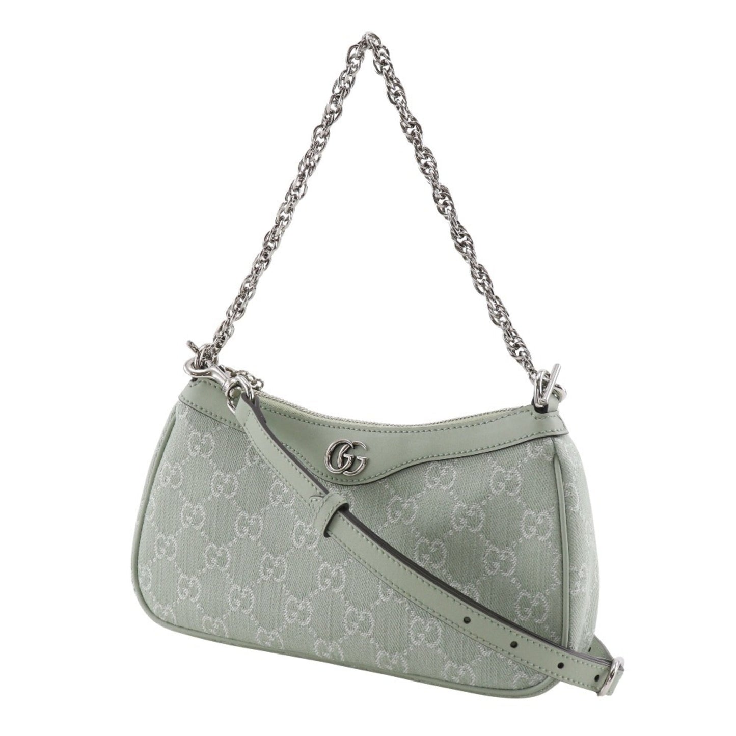 Gucci Green Pale Green Gg Canvas Shoulder Bag ( )