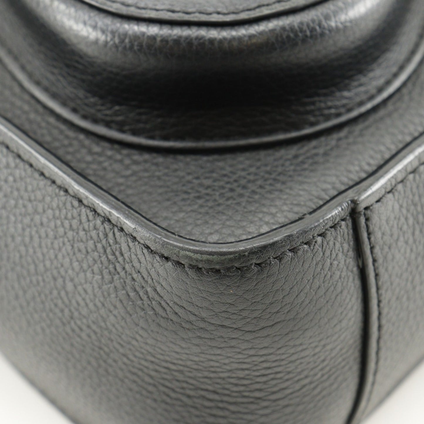 Christian Dior Black Leather Handbag Shoulder Bag Tote Bag ()