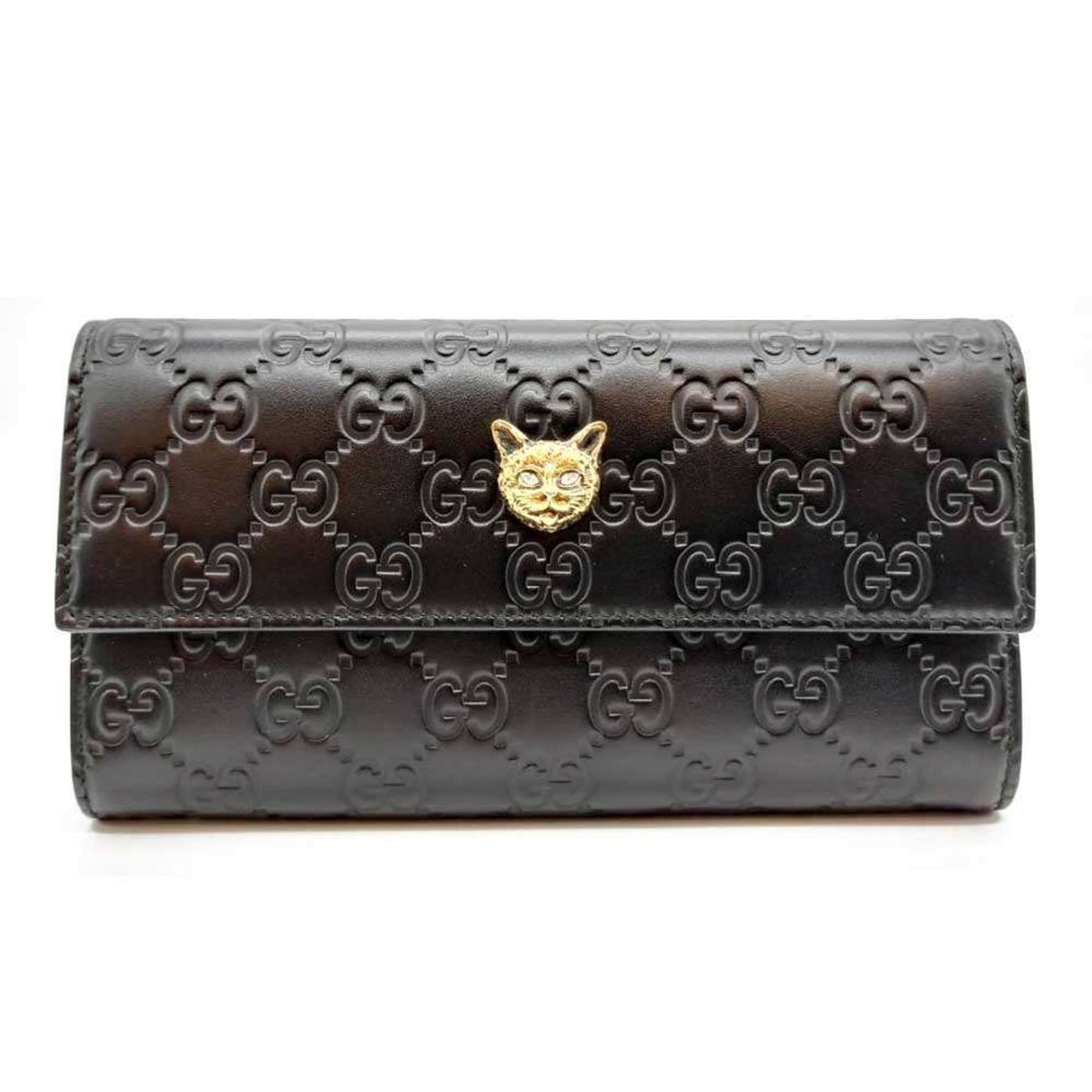 Gucci Black Leather Long Wallet (Bi-Fold) ( )
