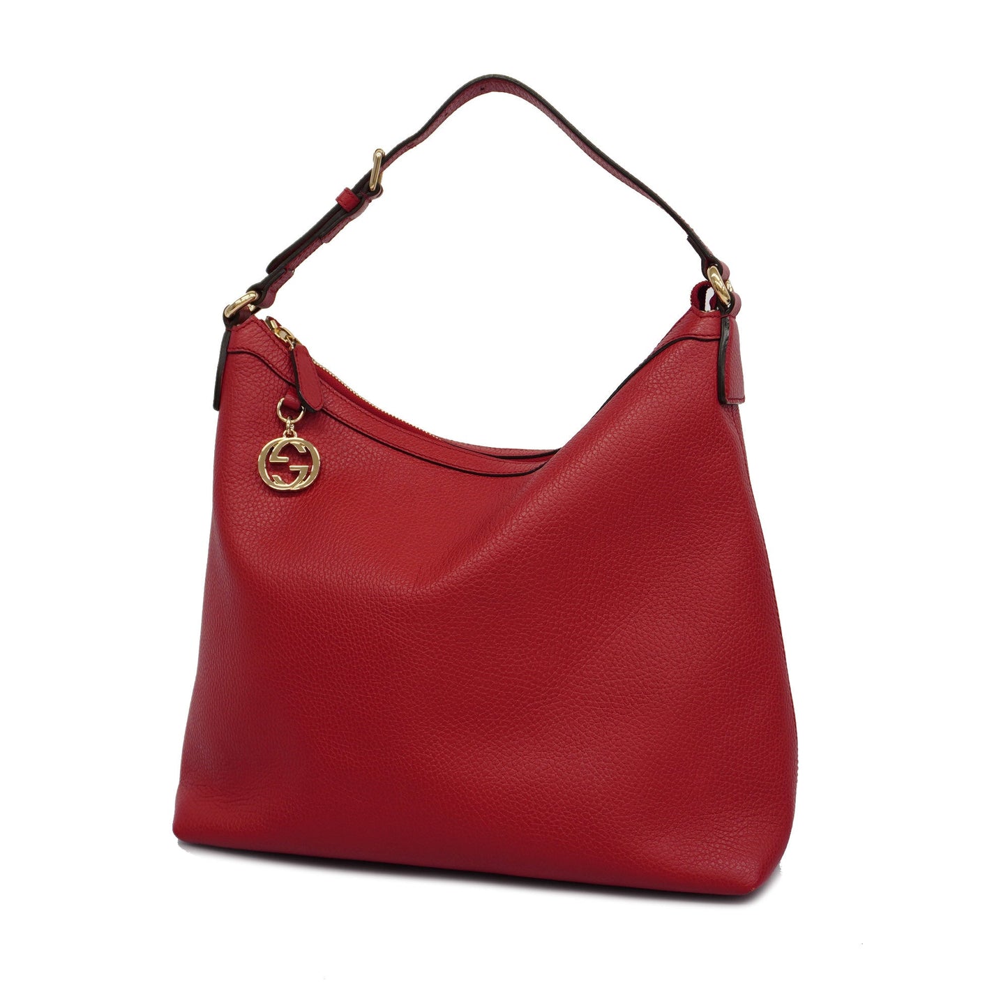 GUCCI Auth  Interlocking G 510302 Women's Leather Shoulder Bag Red Color
