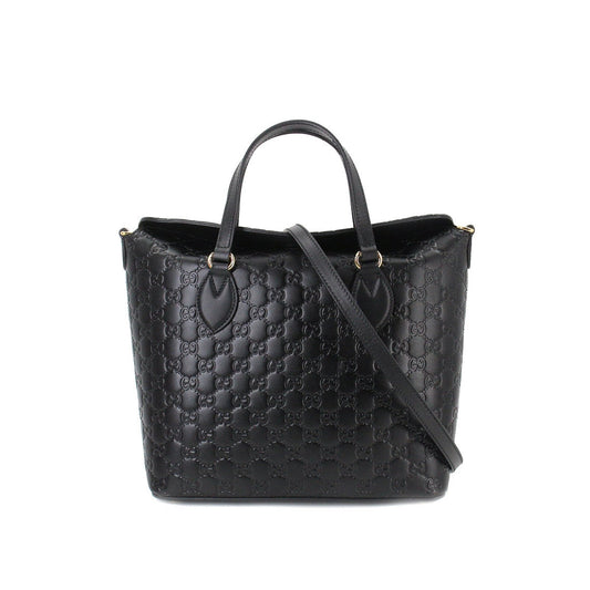 Gucci Guccissima Black Leather Tote Style 7