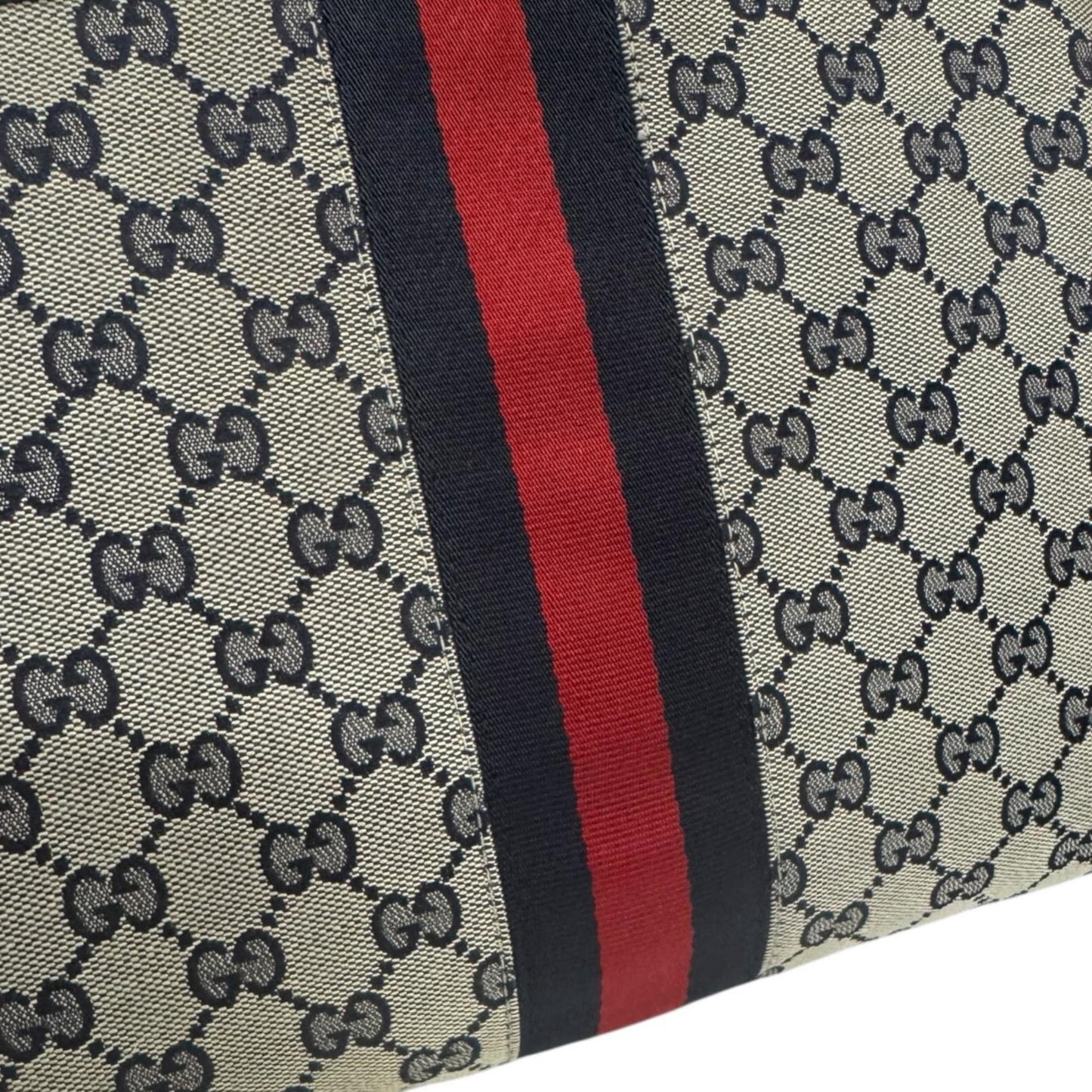 Gucci Gg Canvas Beige Navy Gg Canvas Shoulder Bag ( )