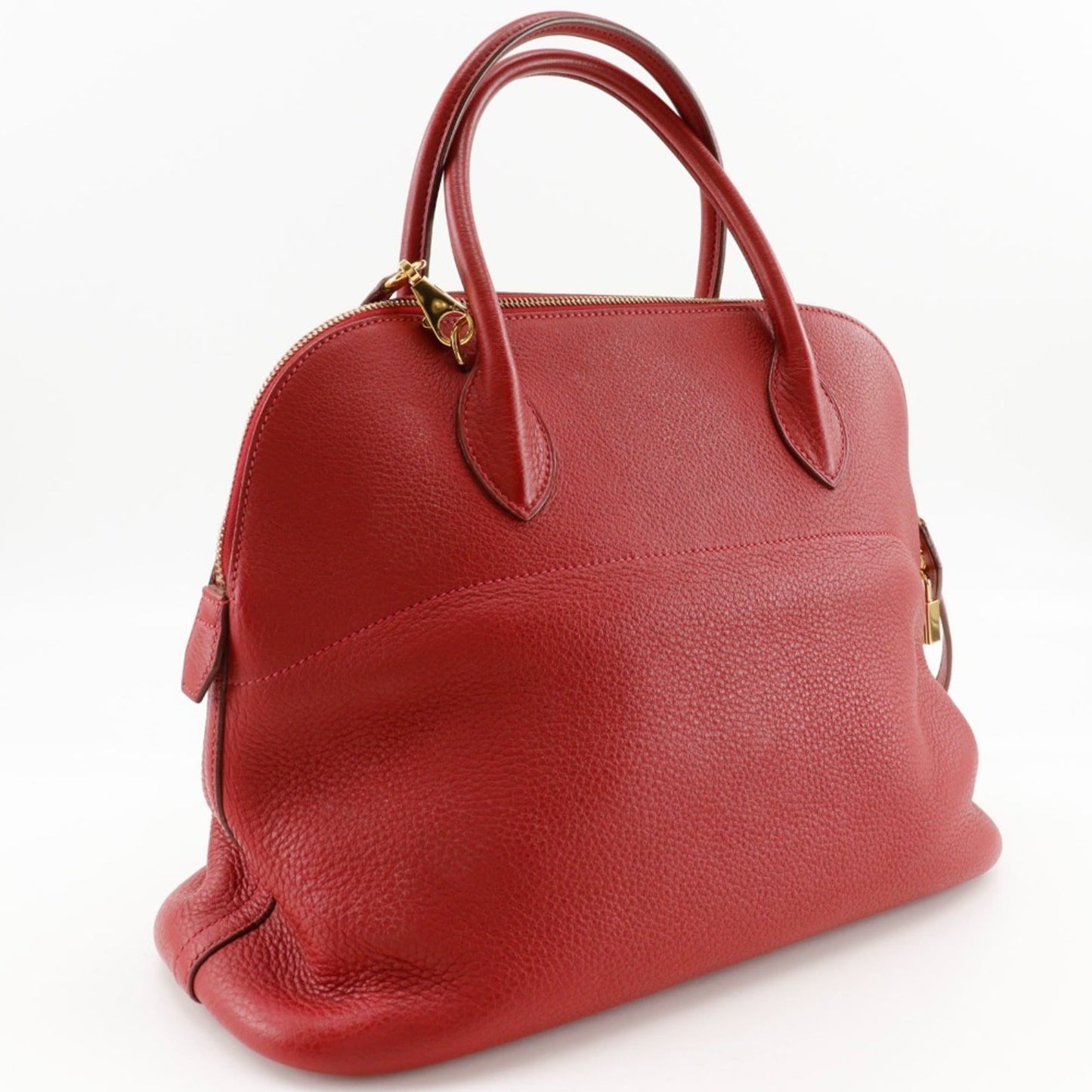 Hermes Red Color Taurillon Clemence Leather Handbag ( )