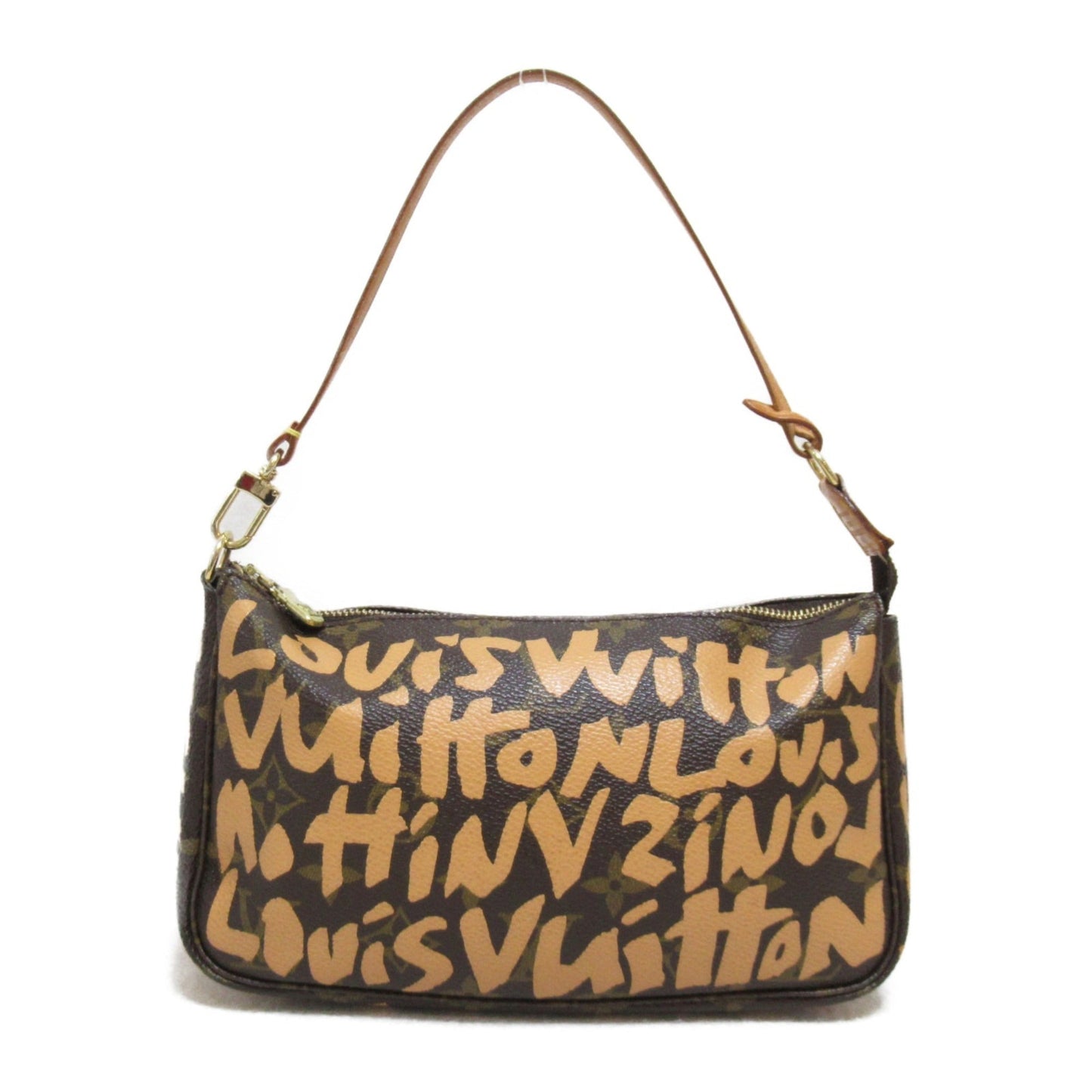 LOUIS VUITTON Graffiti Pochette Accessoires Brown leather Monogram / Graffiti Clutch