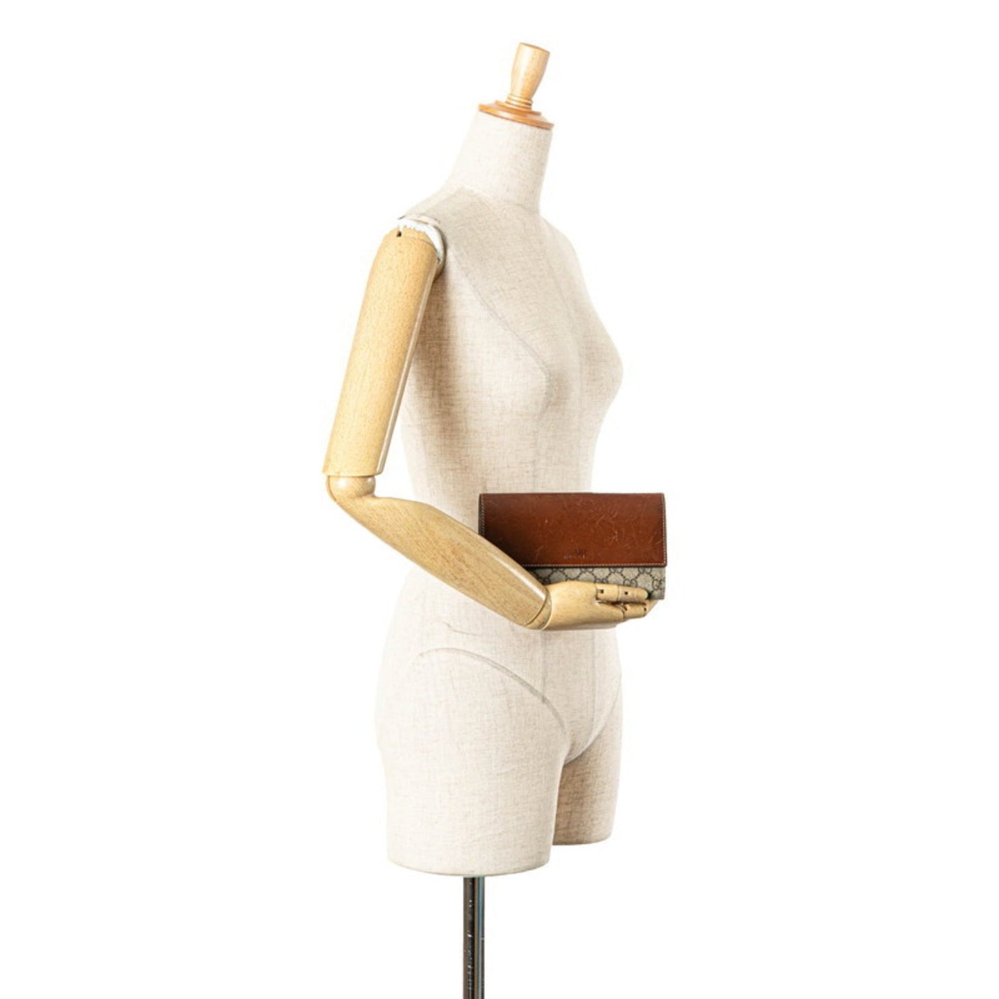 Gucci Beige Brown Pvc Leather Long Wallet (Bi-Fold) ( )