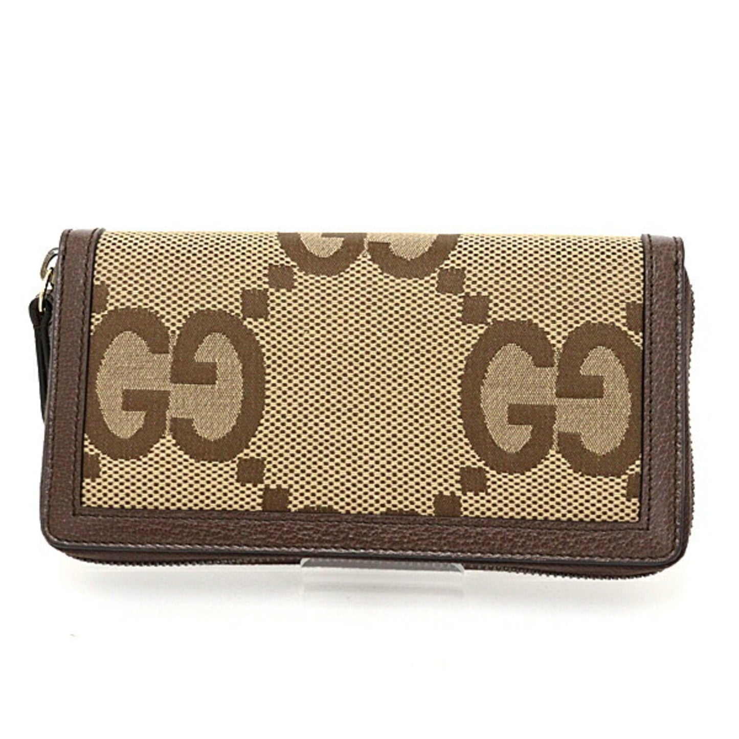 Gucci Beige Brown Canvas Leather Long Wallet (Bi-Fold) ( )