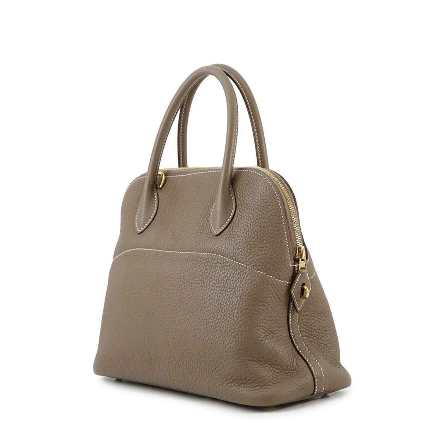 Hermes Etoupe Gray Taurillon Clemence Leather Handbag ( )