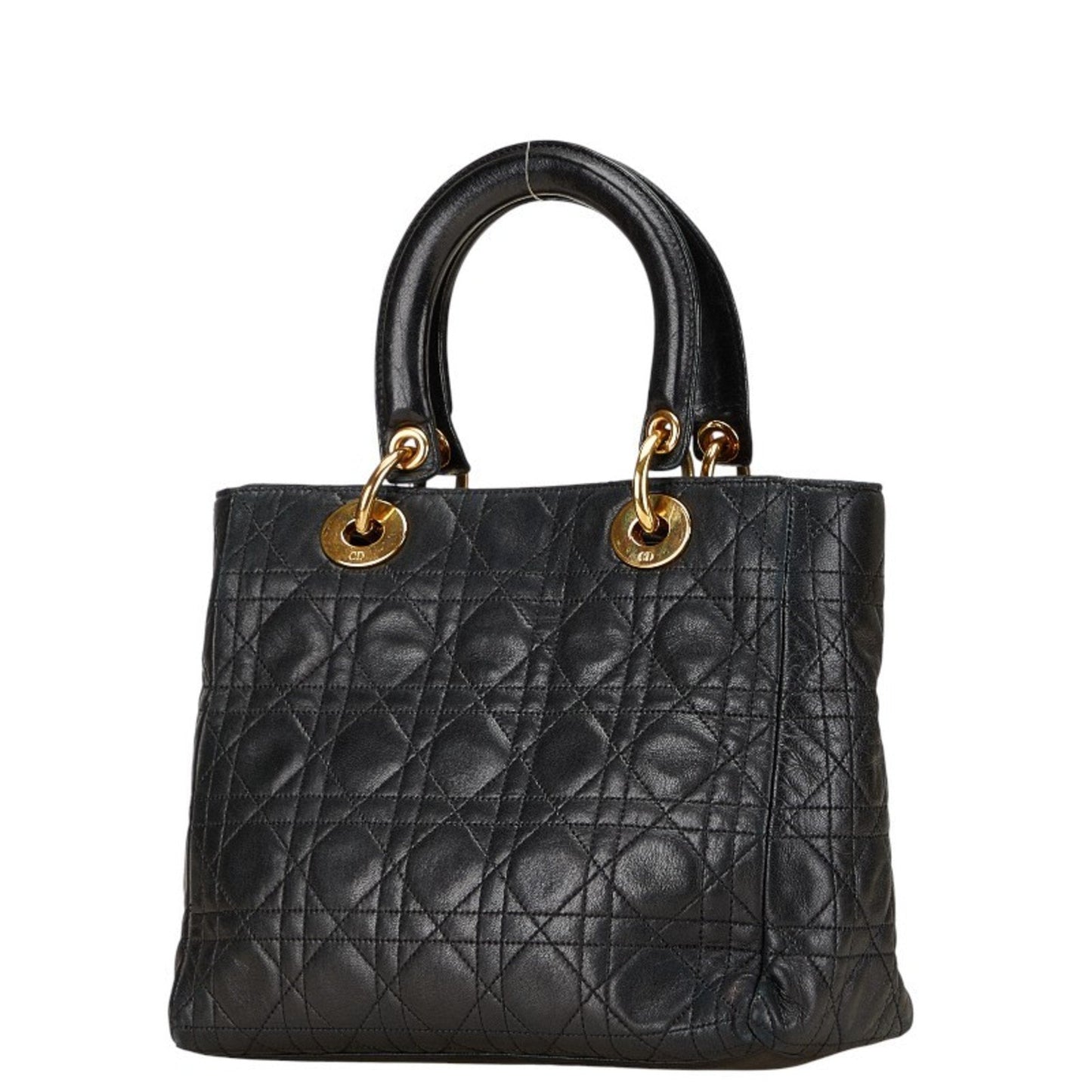 Christian Dior Lady Dior Black Leather Handbag ()