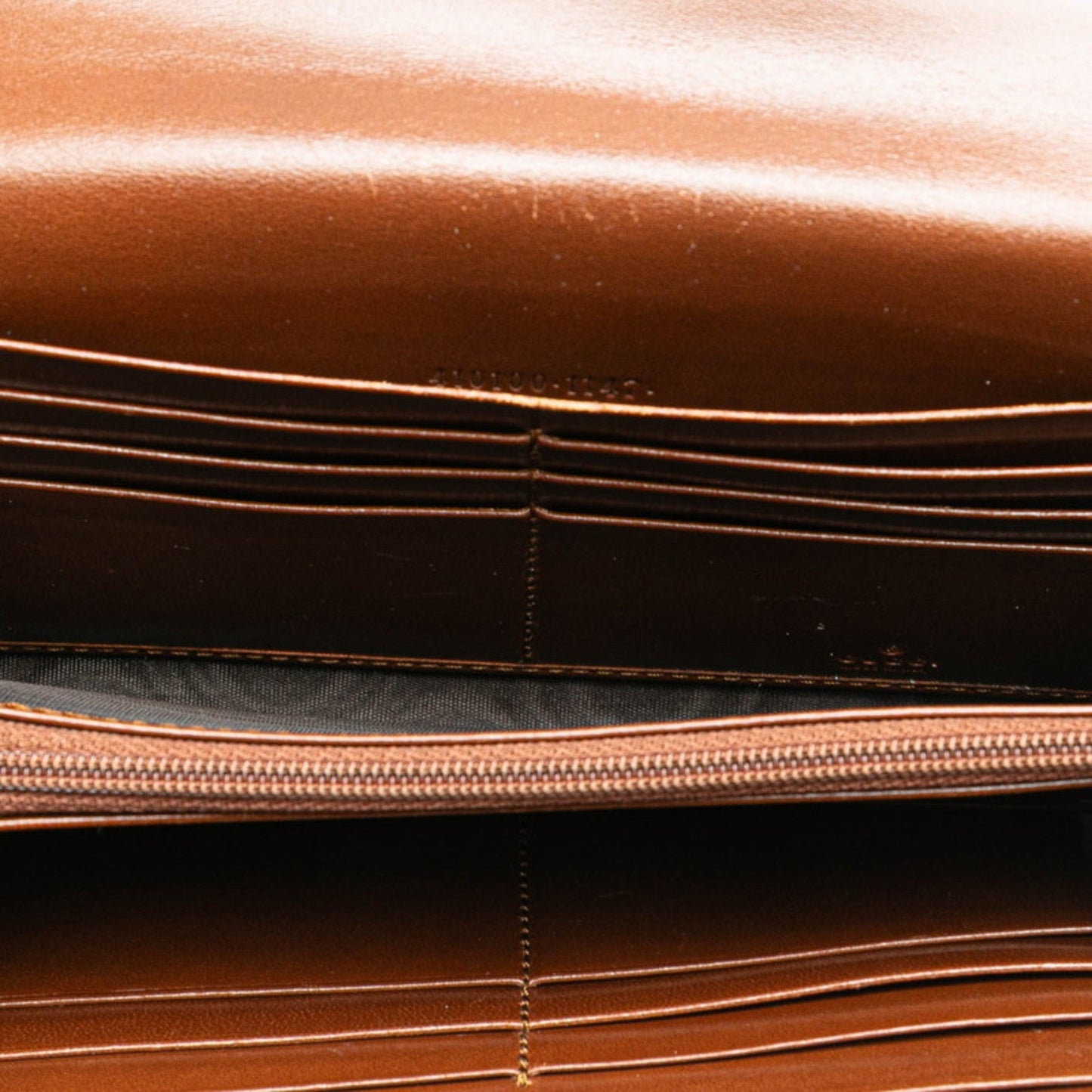 Gucci Beige Brown Pvc Leather Long Wallet (Bi-Fold) ( )