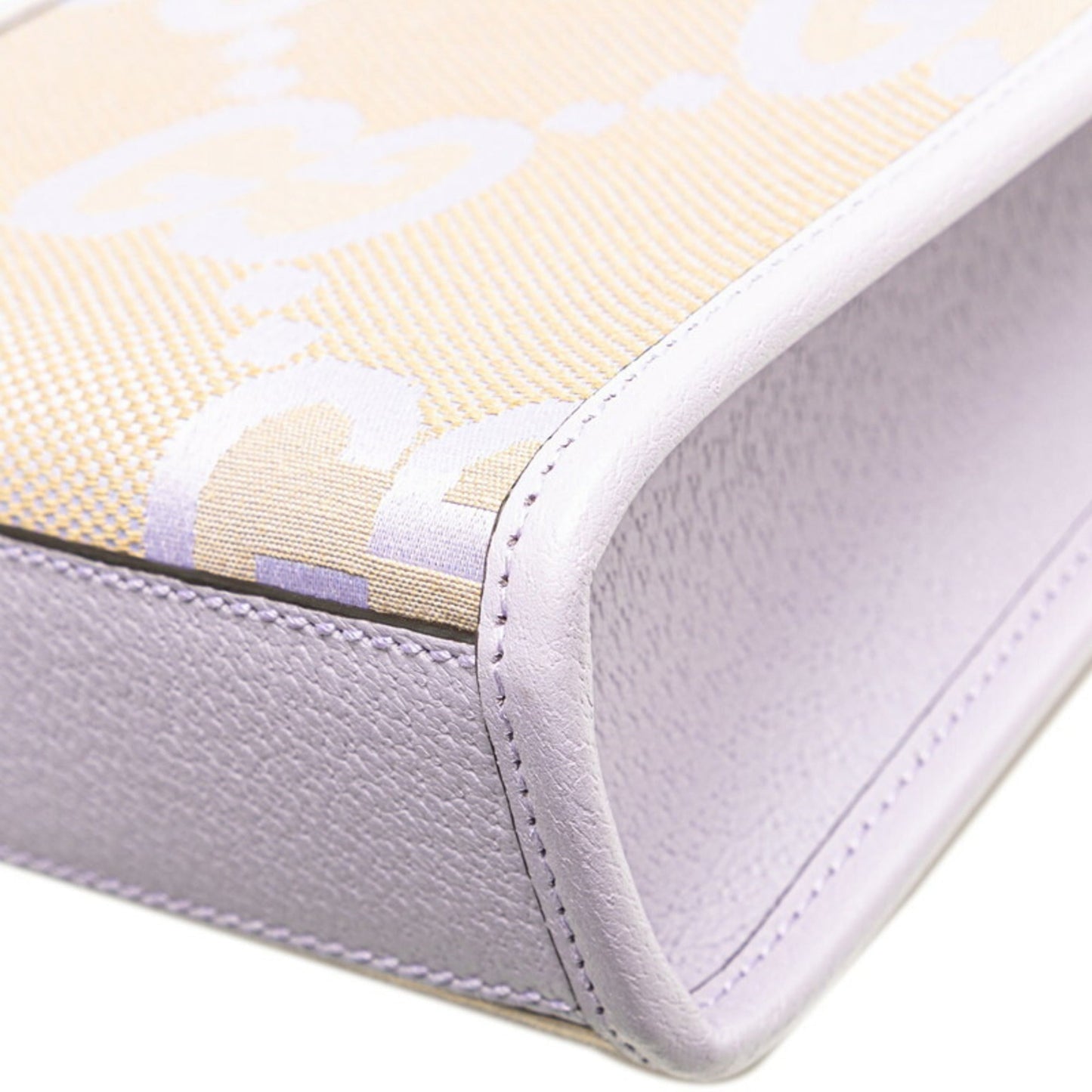 Gucci Beige Purple Canvas Leather Handbag Shoulder Bag ( )