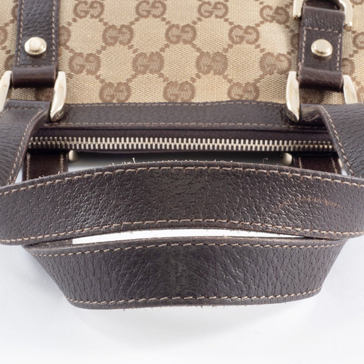 Gucci Gg Canvas Beige Brown Gg Canvas Leather Tote Bag ( )