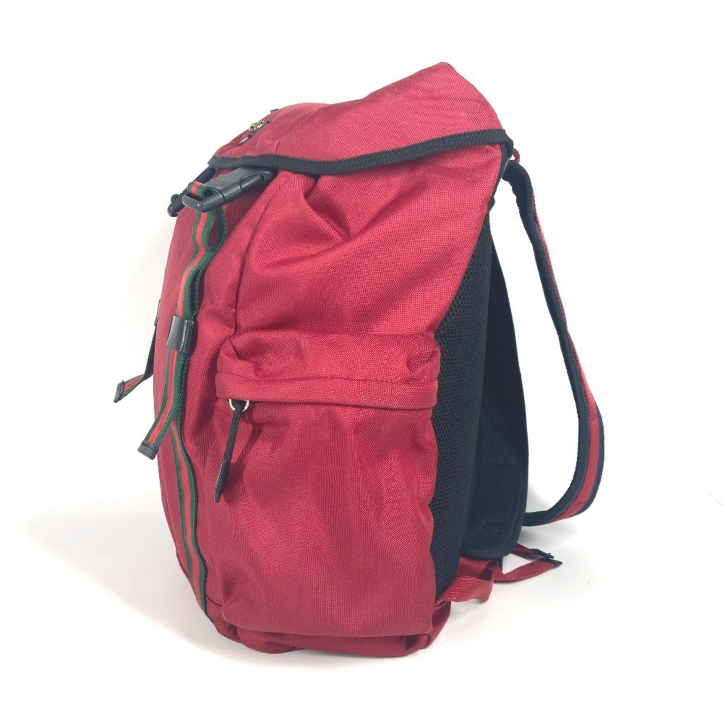 Gucci Black Red Color Nylon Canvas Backpack ( )