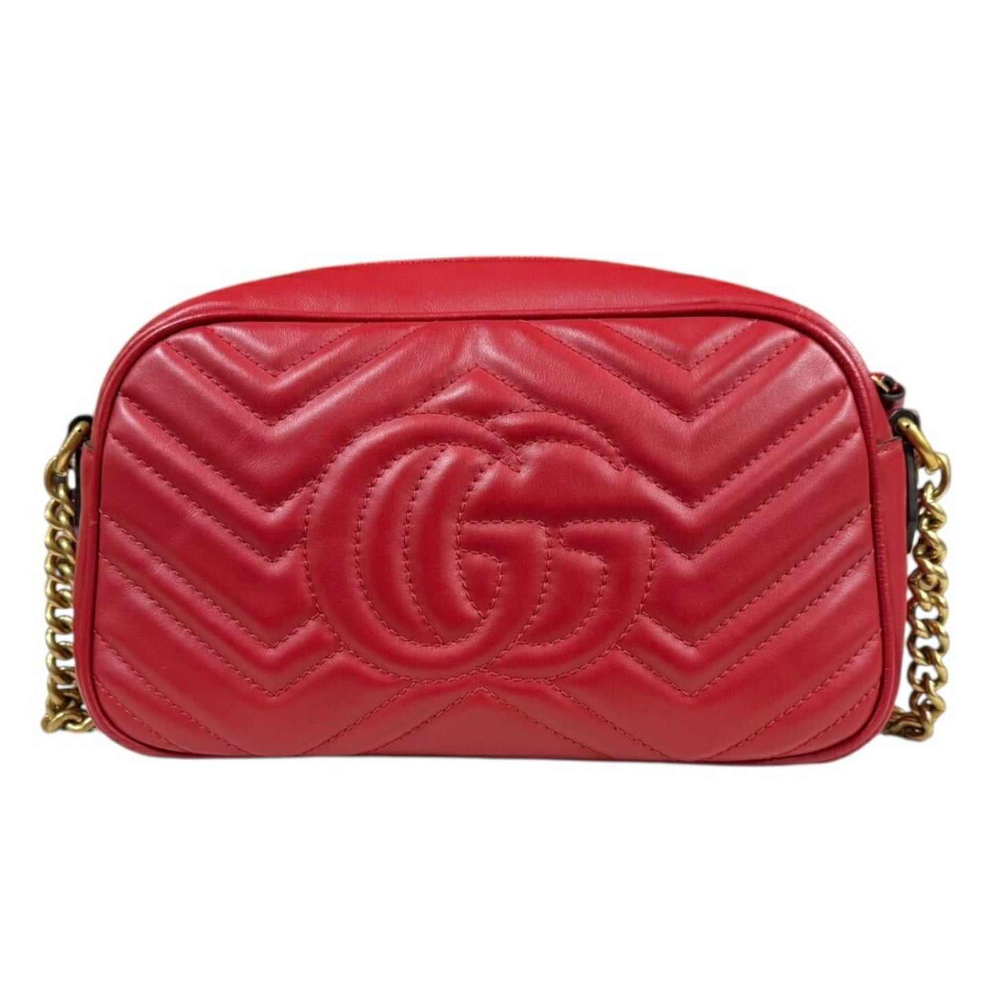 Gucci Gg Marmont Red Color Leather Shoulder Bag ( )