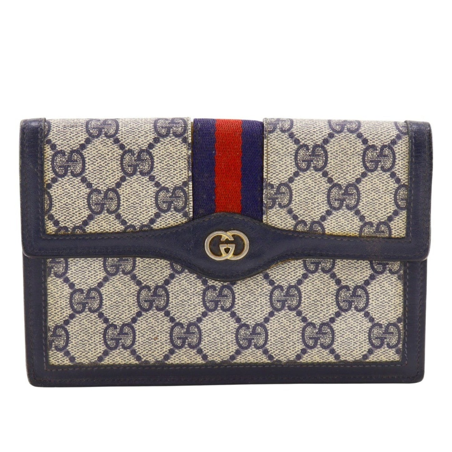Gucci Navy Gg Supreme Pouch ( )