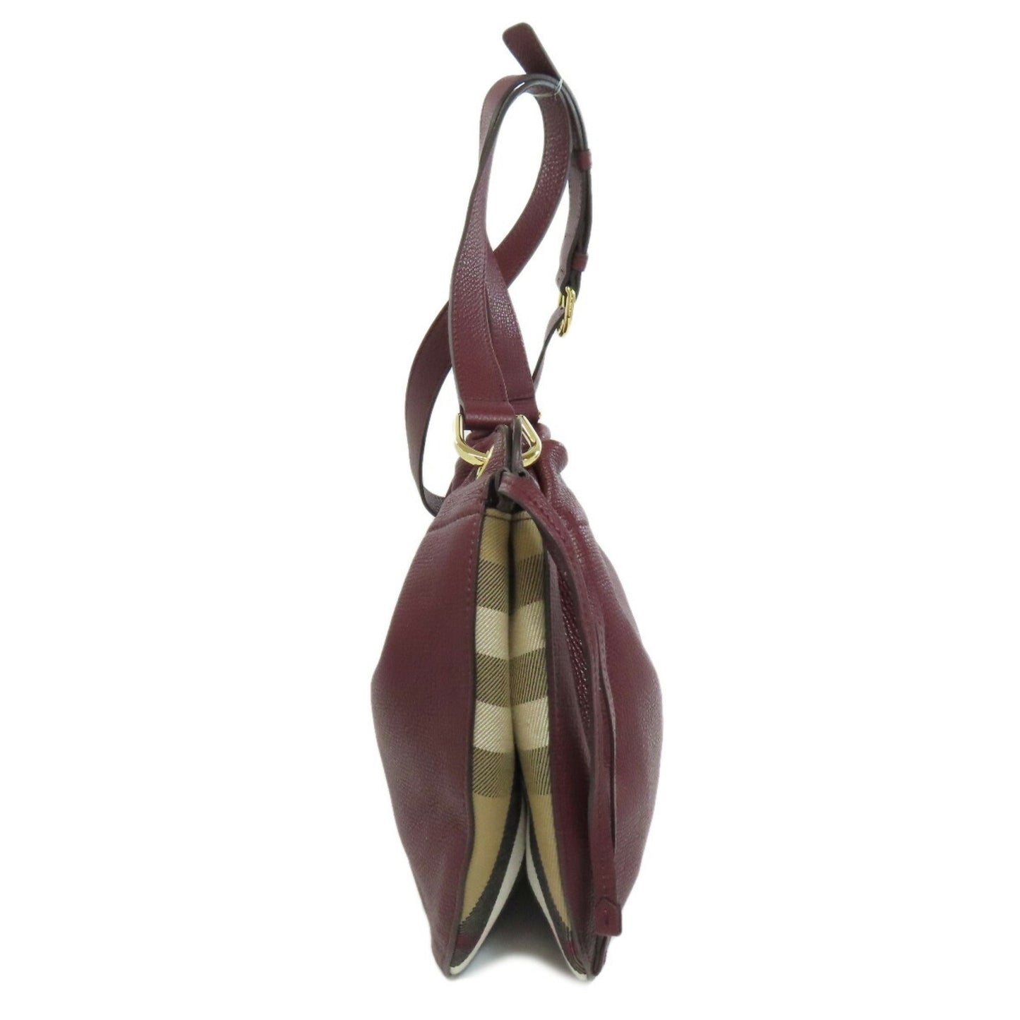 Burberry Bordeaux Leather Shoulder Bag ( )