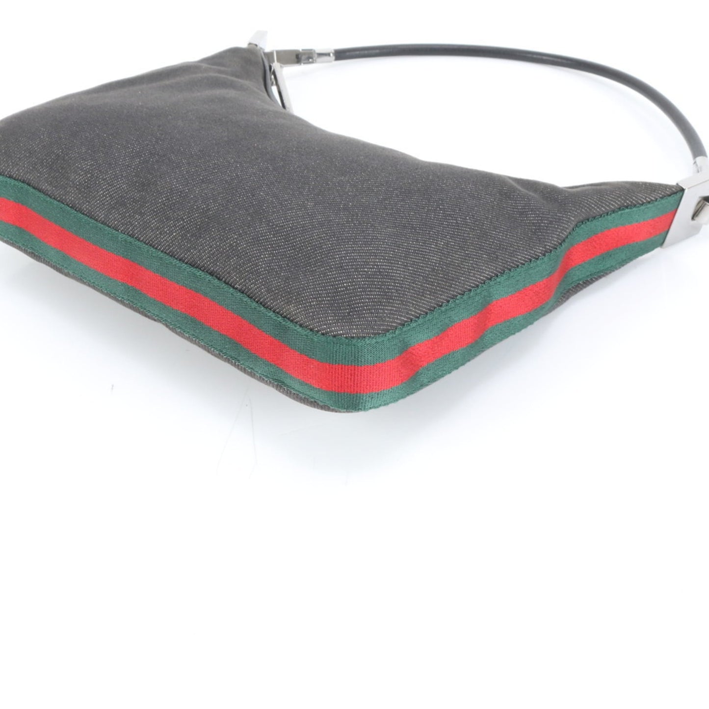 Gucci Black Leather Canvas Shoulder Bag ( )